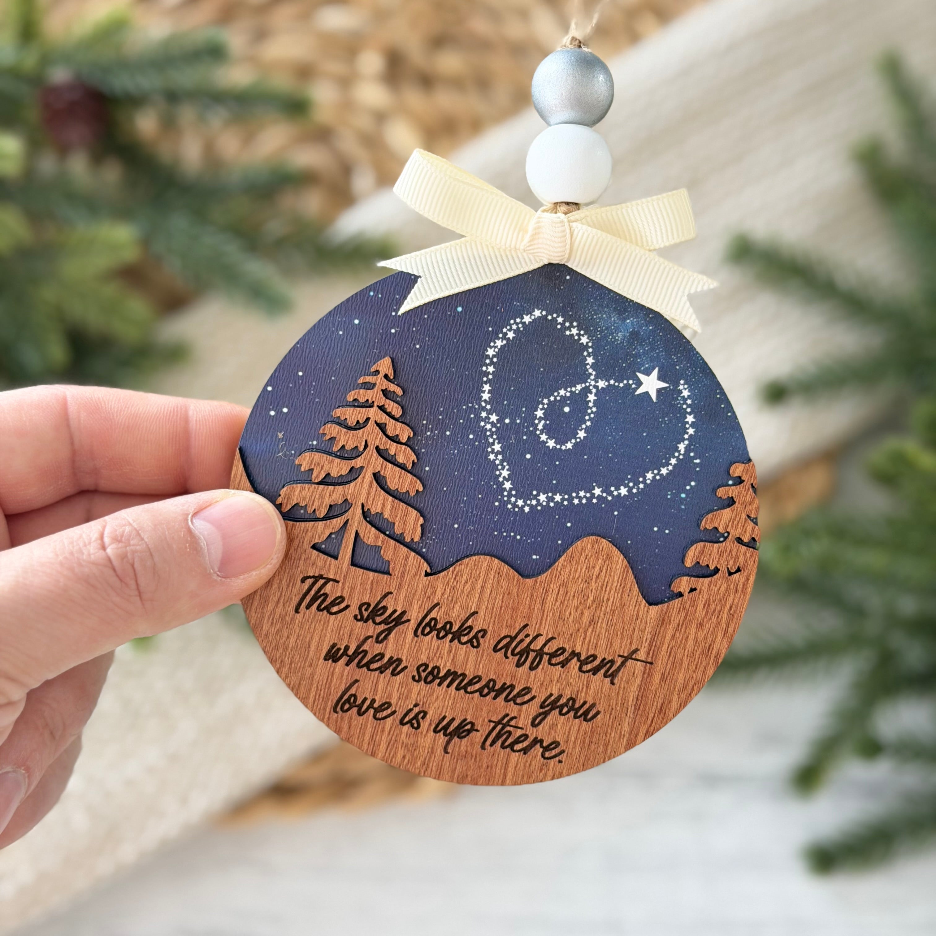 The Sky Looks Different Memorial Christmas Ornament