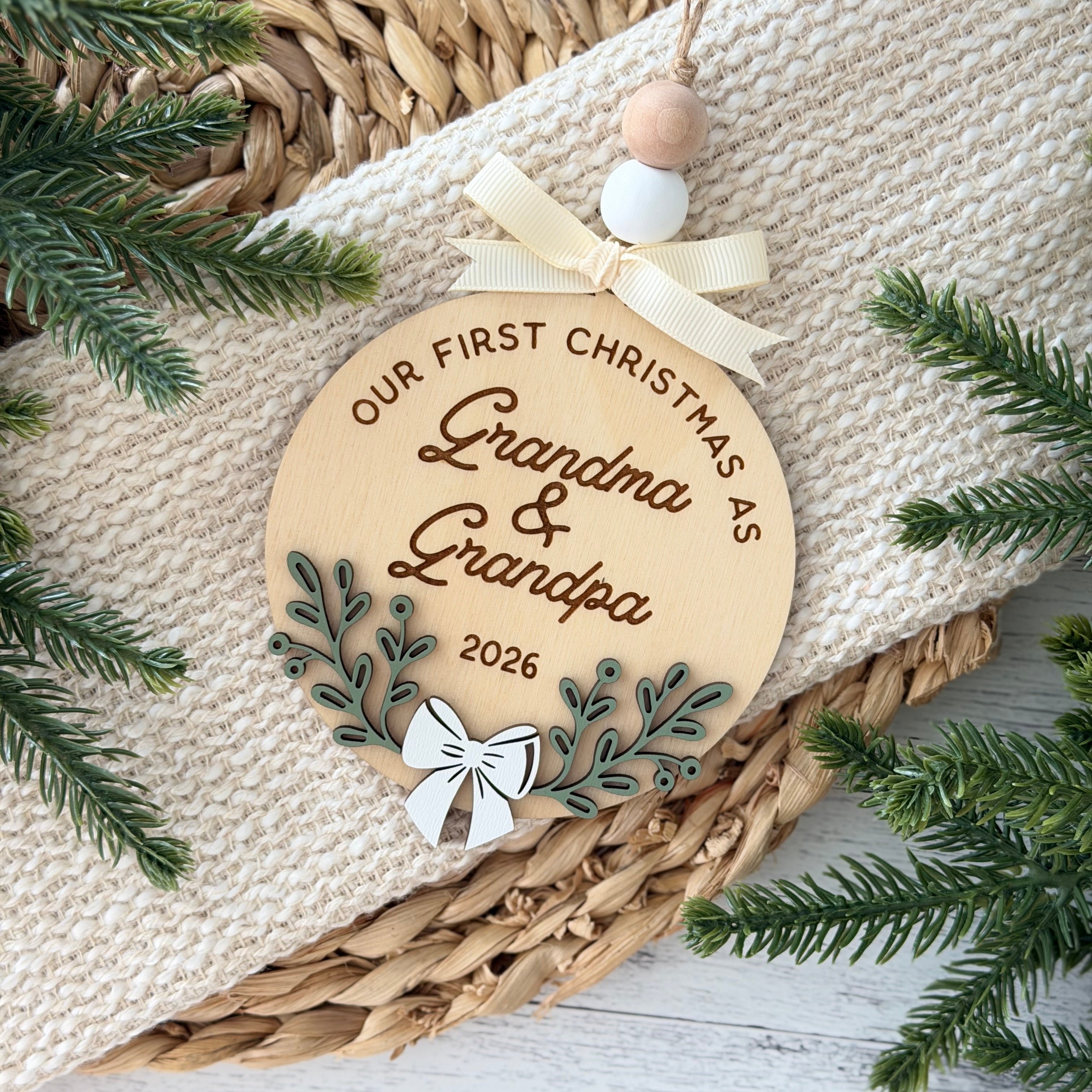 Our First Christmas as Grandma & Grandpa Christmas Ornament