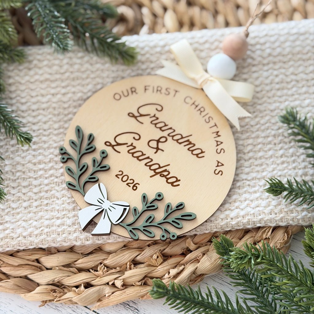Our First Christmas as Grandma & Grandpa Christmas Ornament