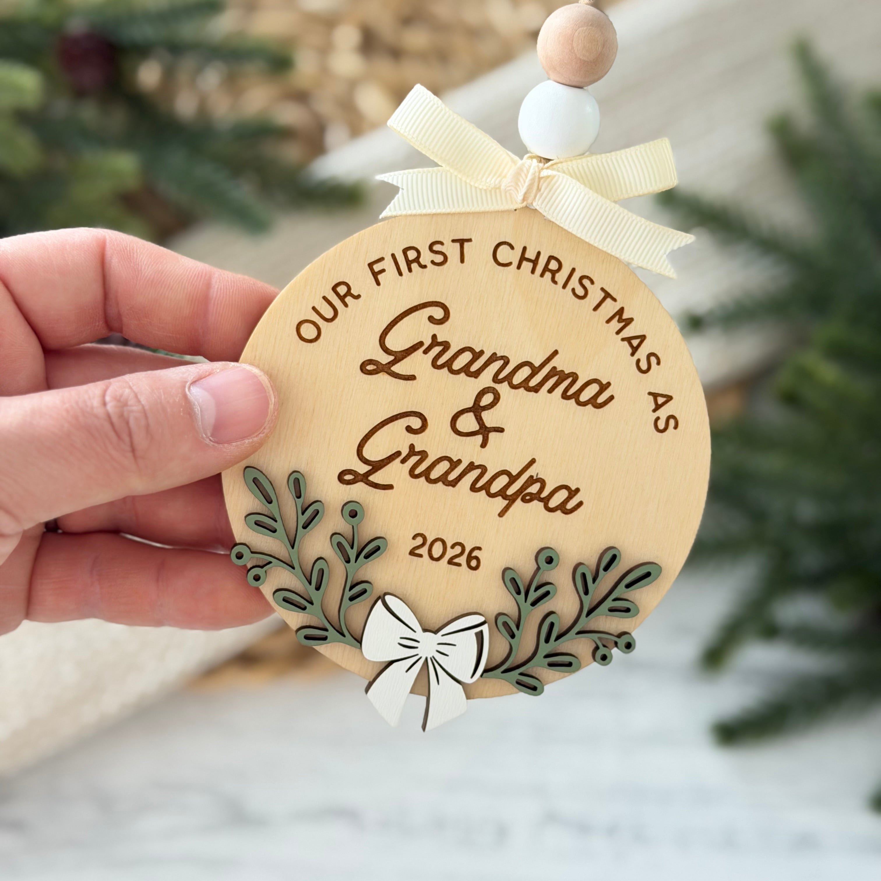 Our First Christmas as Grandma & Grandpa Christmas Ornament