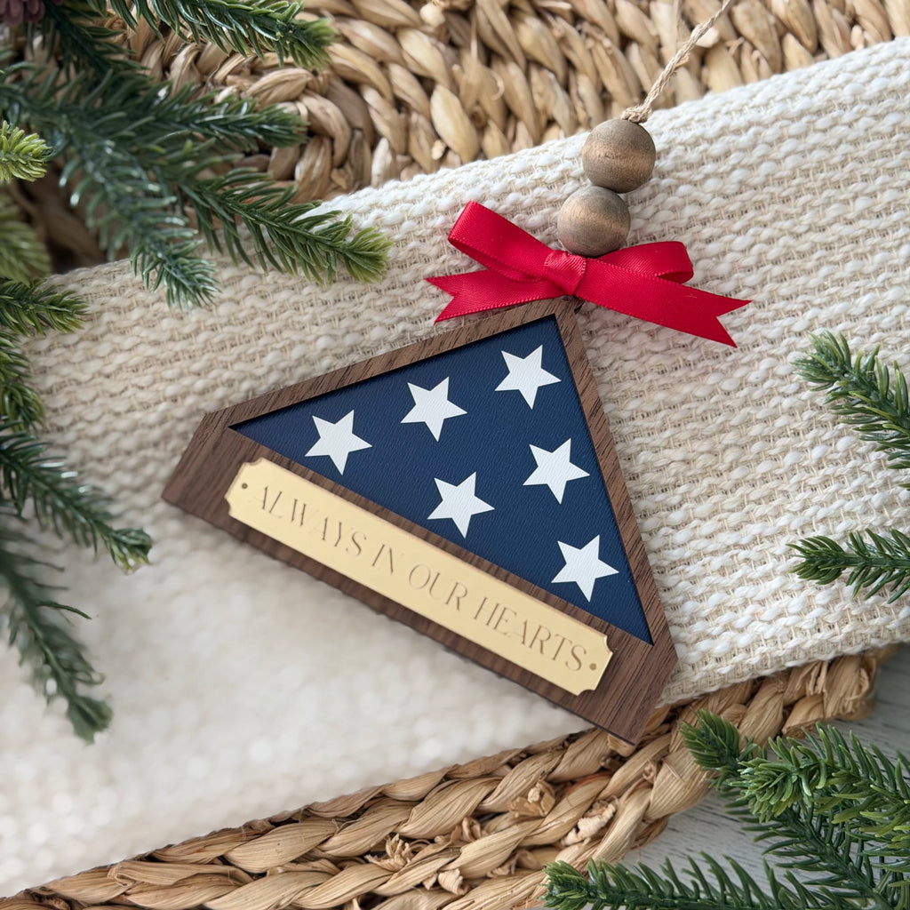 Always In Our Hearts Veteran Memorial Christmas Ornament