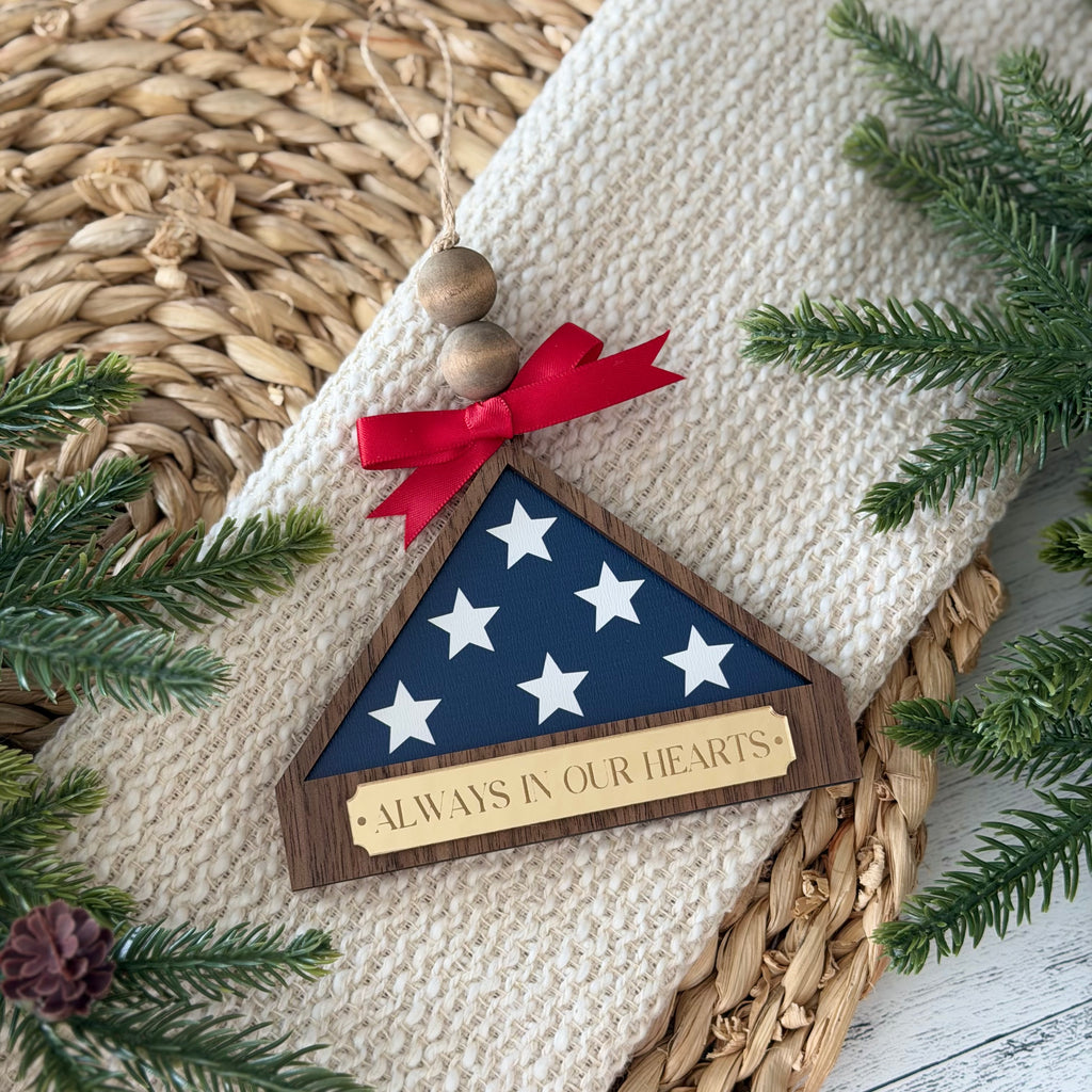 Always In Our Hearts Veteran Memorial Christmas Ornament