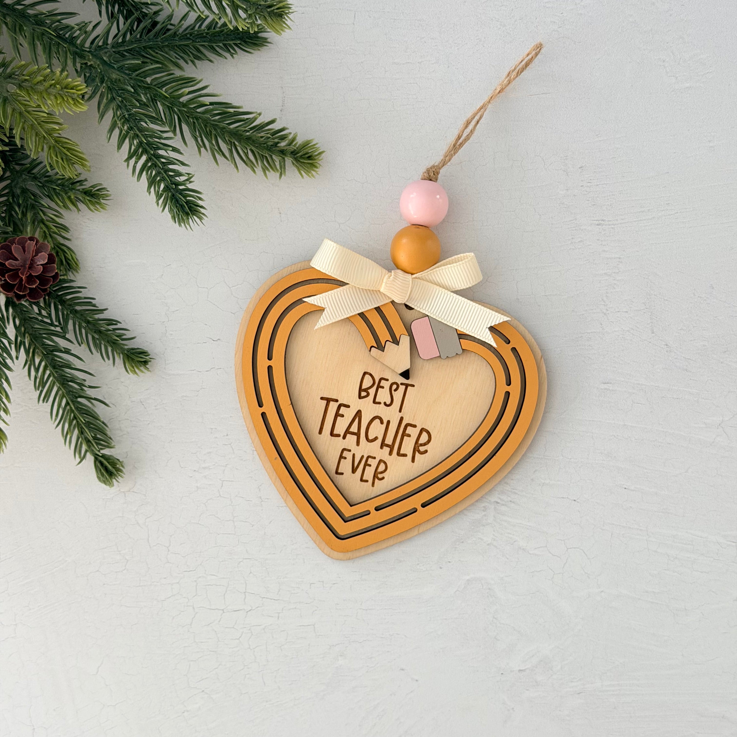 Best Teacher Ever Christmas Ornament