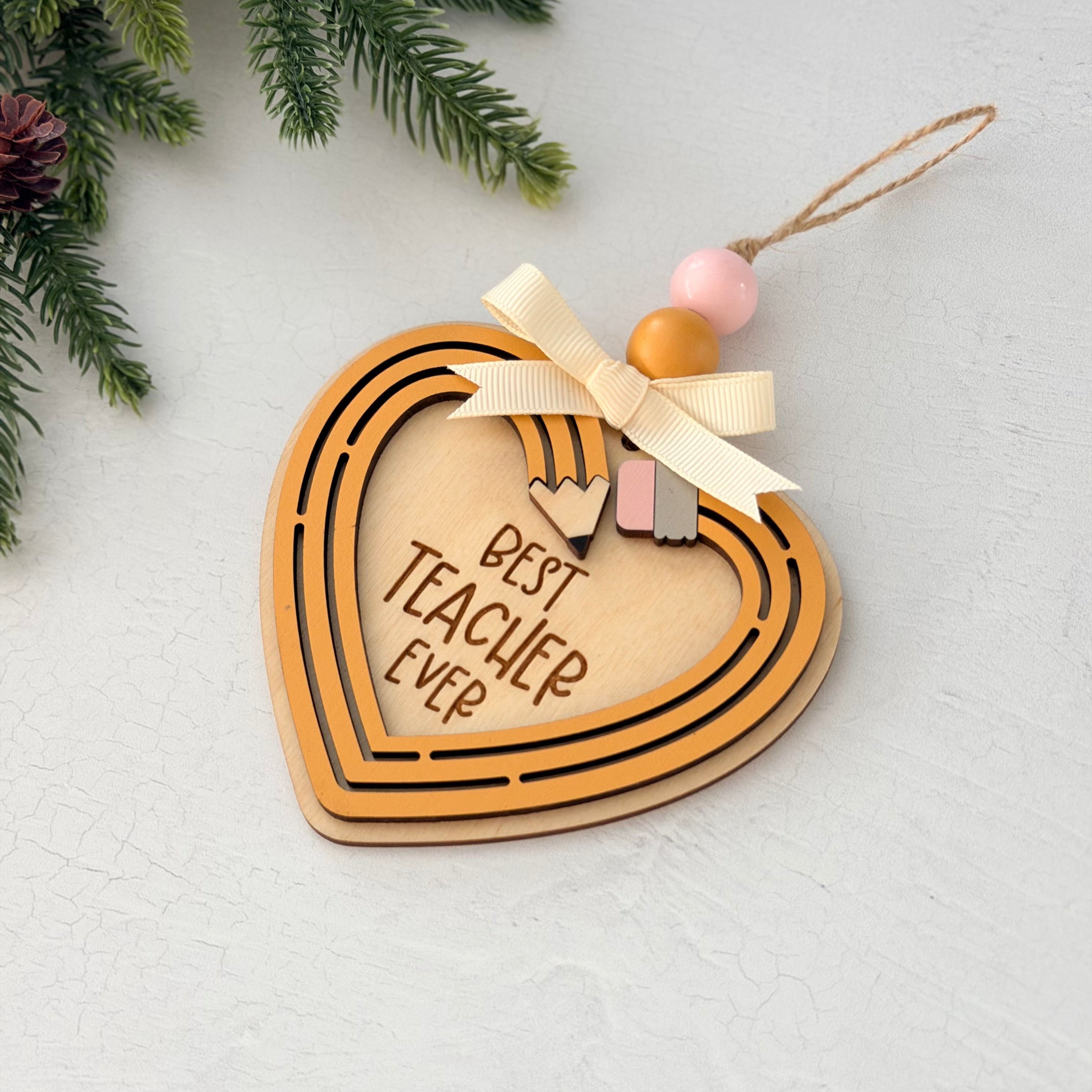 Best Teacher Ever Christmas Ornament