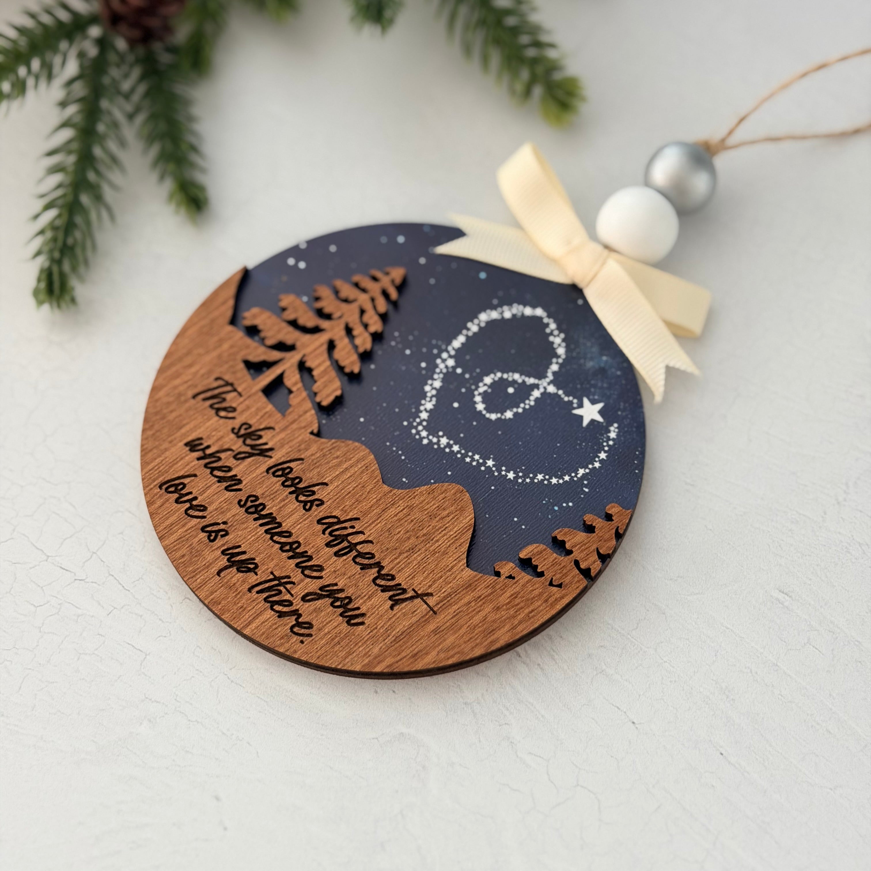 The Sky Looks Different Memorial Christmas Ornament
