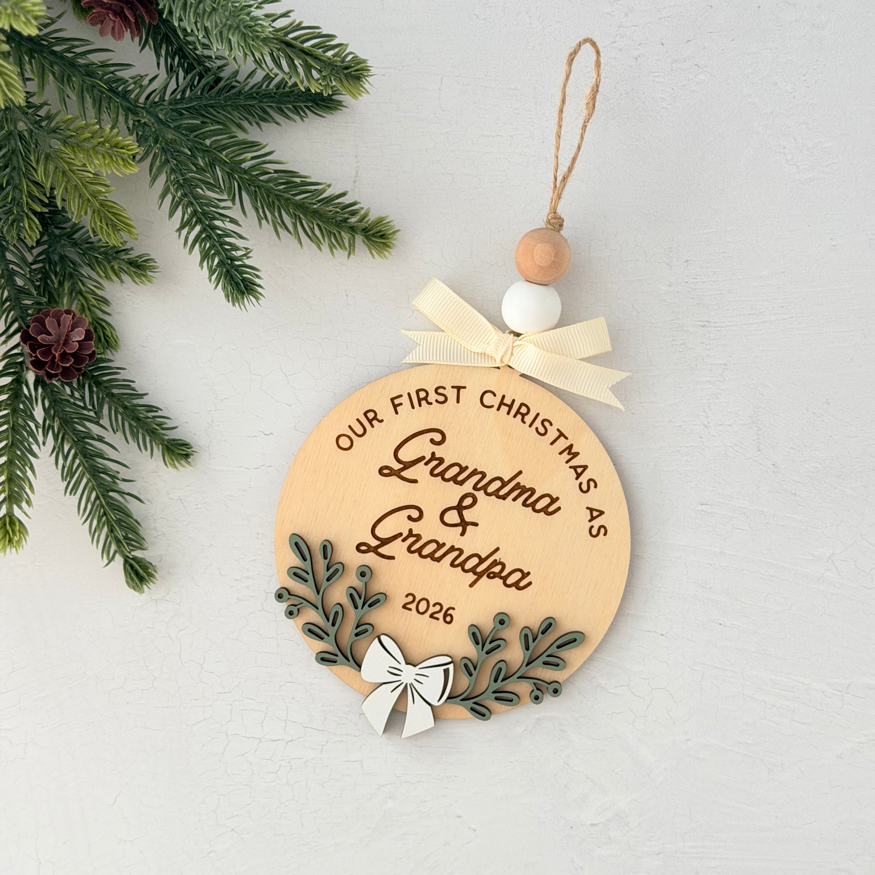 Our First Christmas as Grandma & Grandpa Christmas Ornament