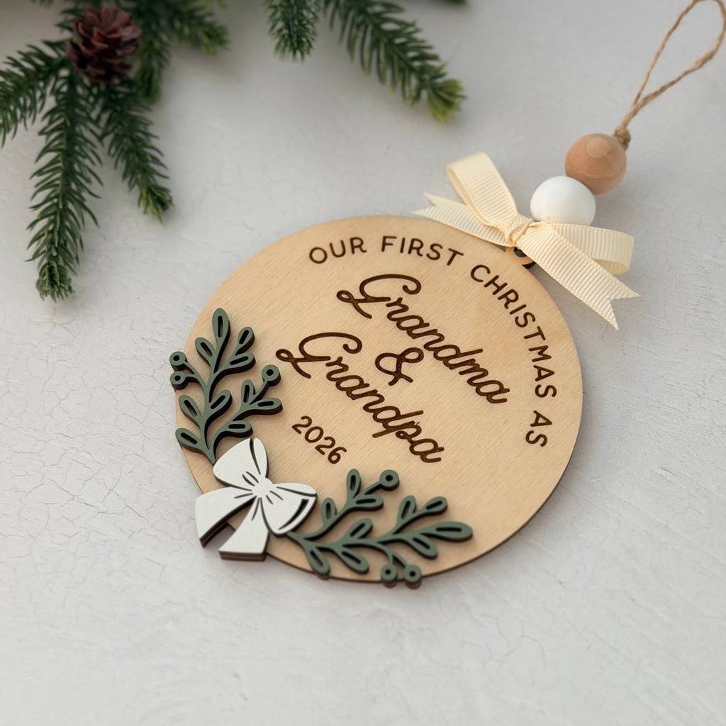 Our First Christmas as Grandma & Grandpa Christmas Ornament