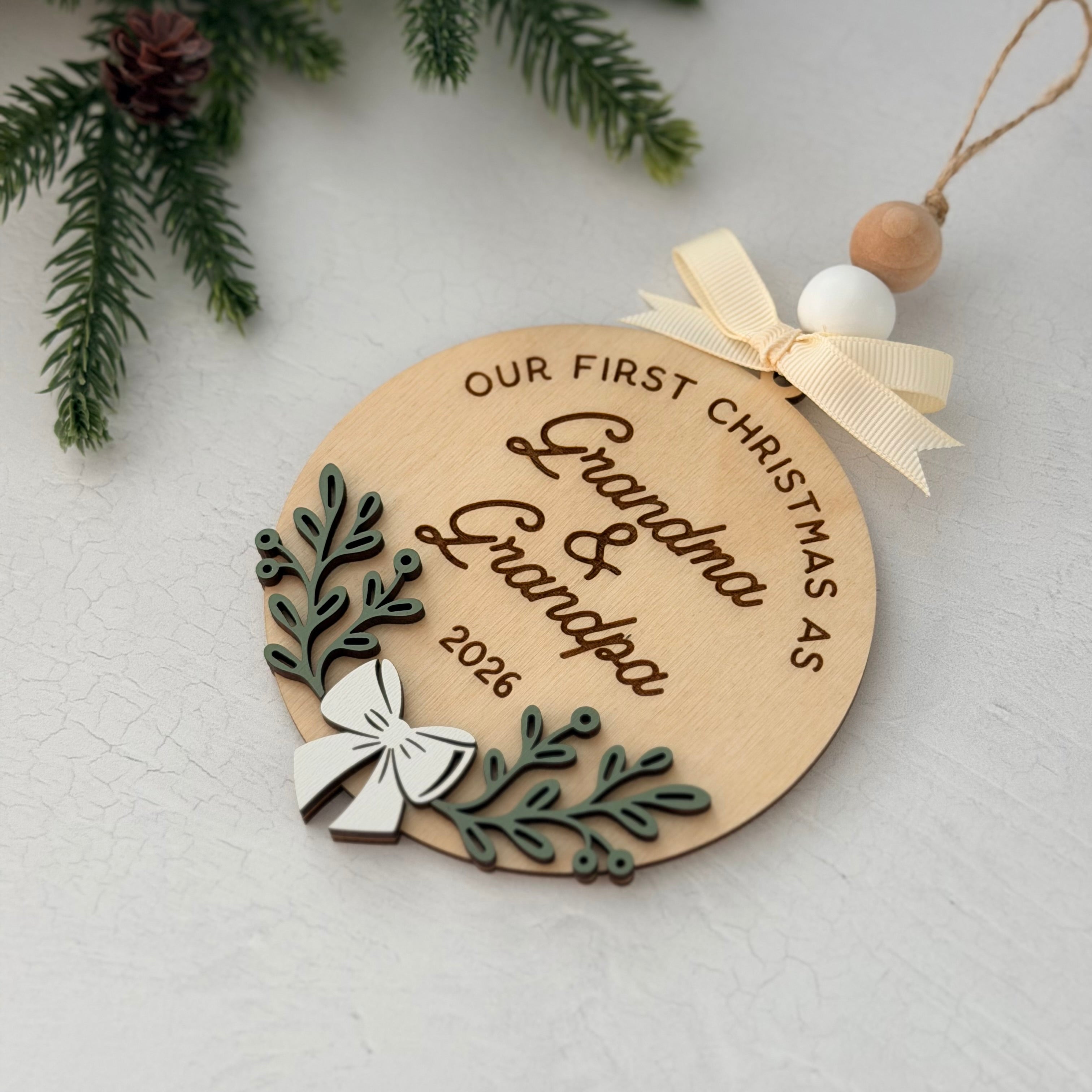 Our First Christmas as Grandma & Grandpa Christmas Ornament