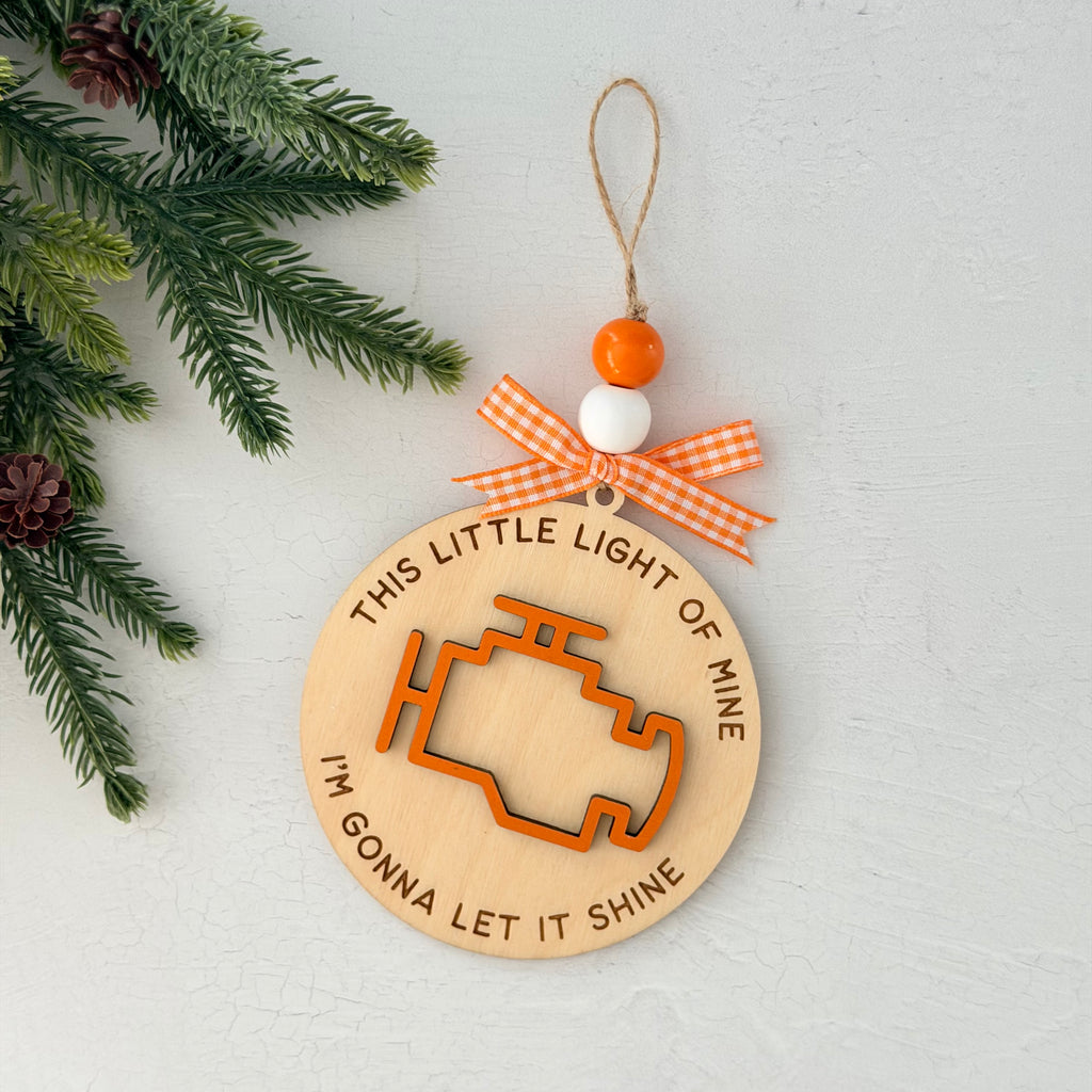 This Little Light Of Mine Check Engine Christmas Ornament