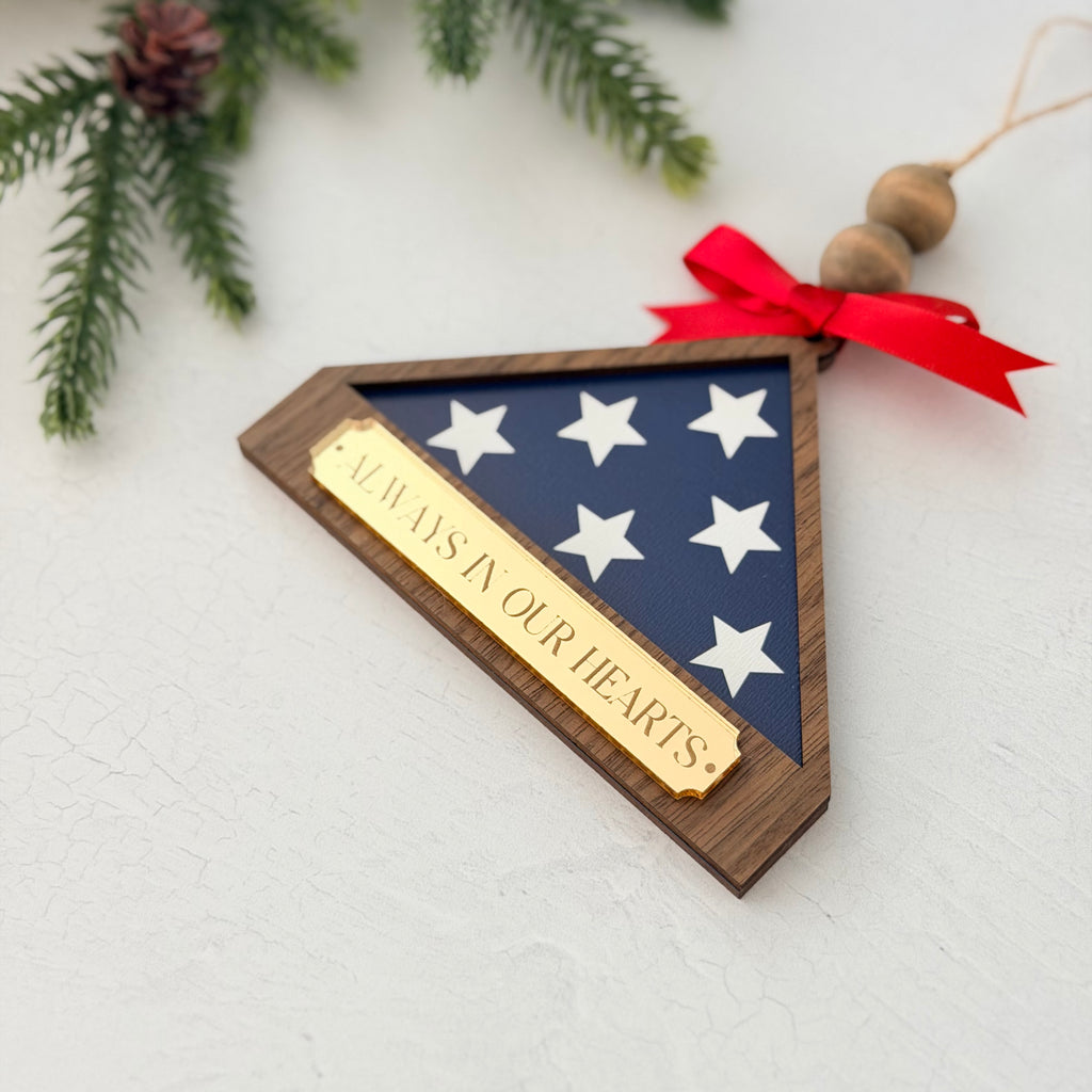 Always In Our Hearts Veteran Memorial Christmas Ornament