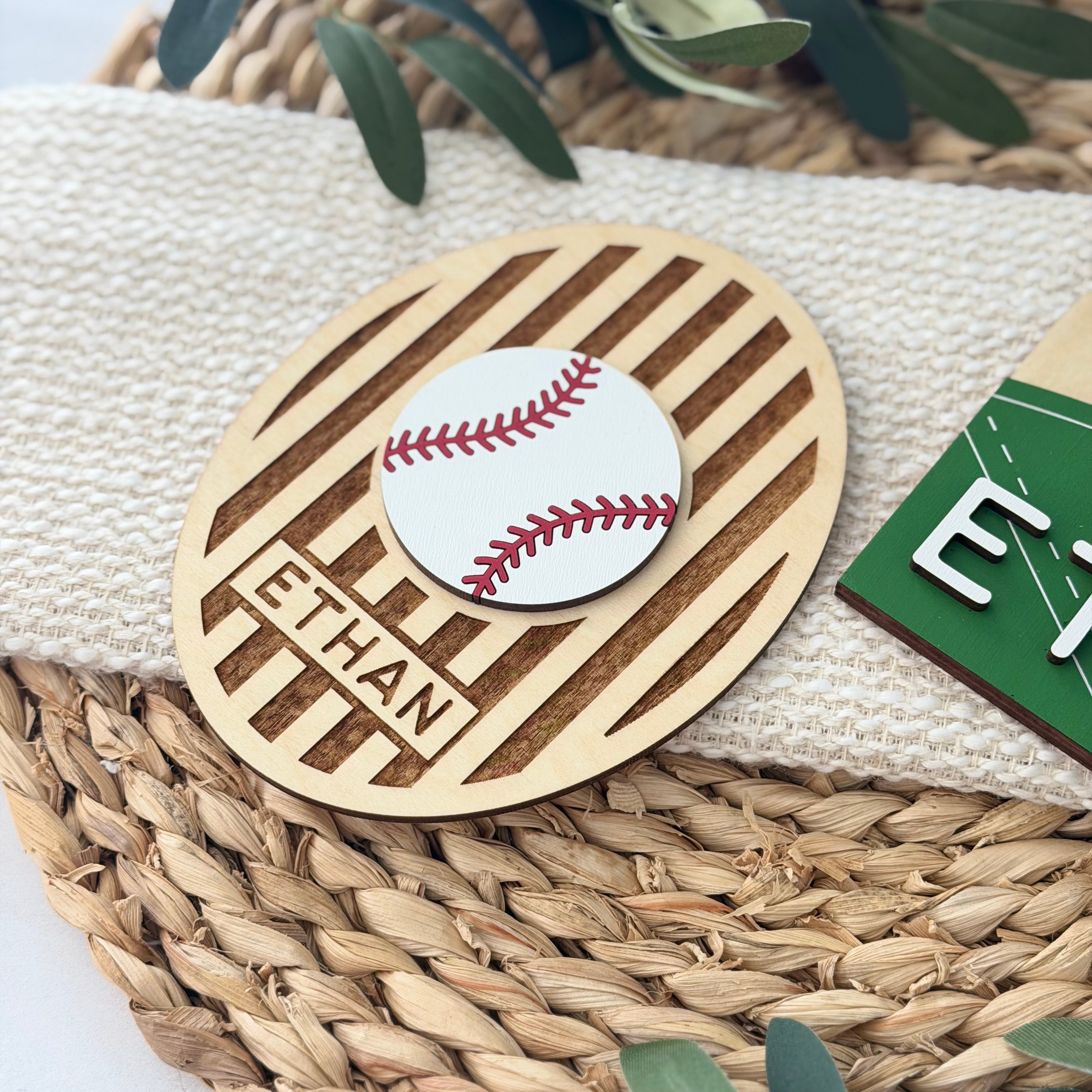 Personalized Baseball Baby Name Sign