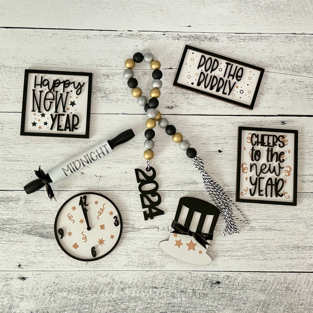 New Years Tier Tray Decor Bundle