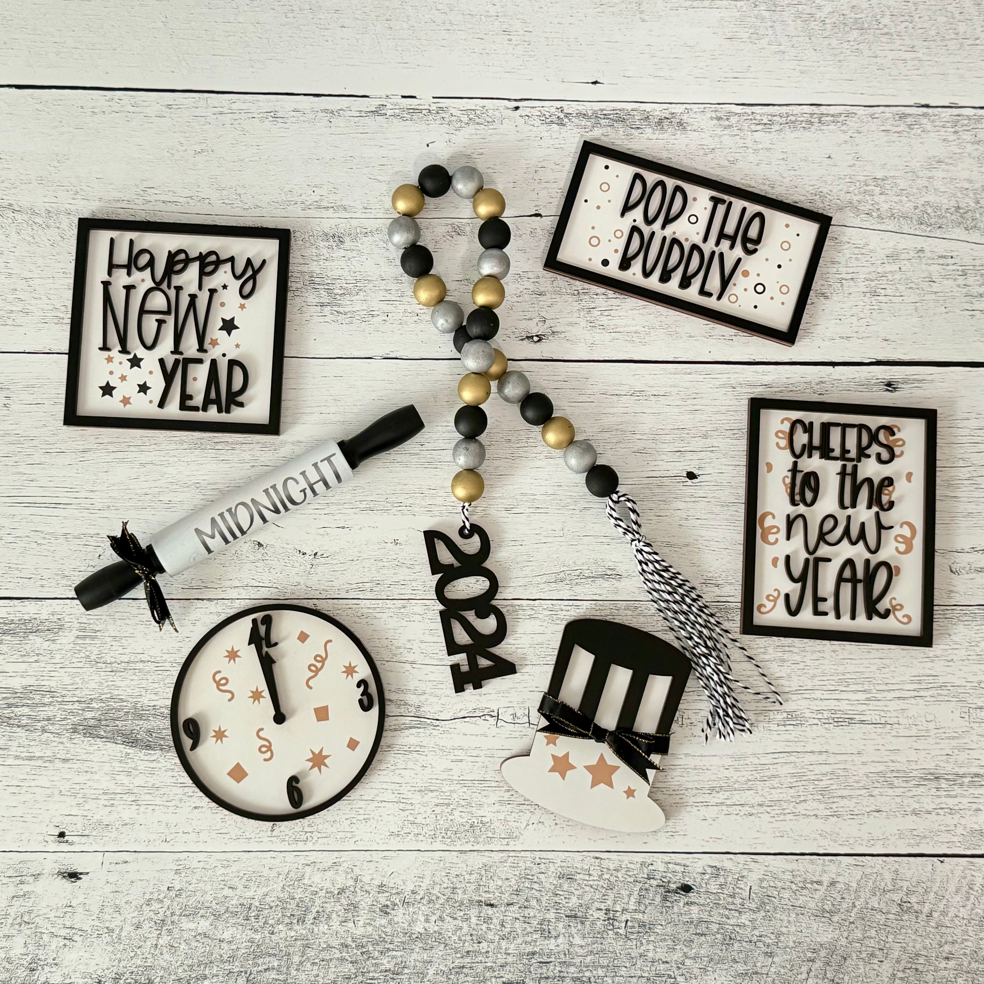 New Years Tier Tray Decor Bundle