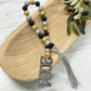 New Years Themed Wooden Bead Garland