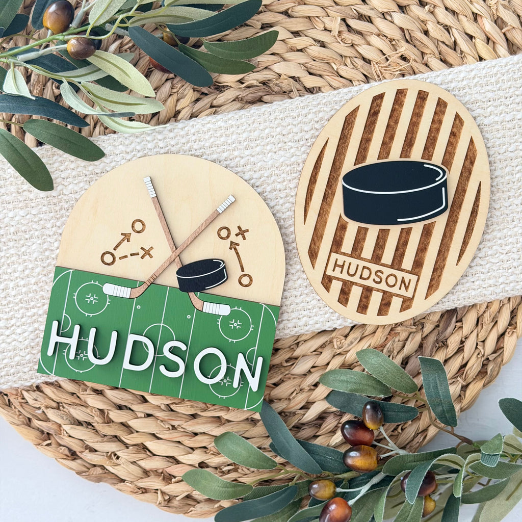 Personalized Hockey Baby Name Sign