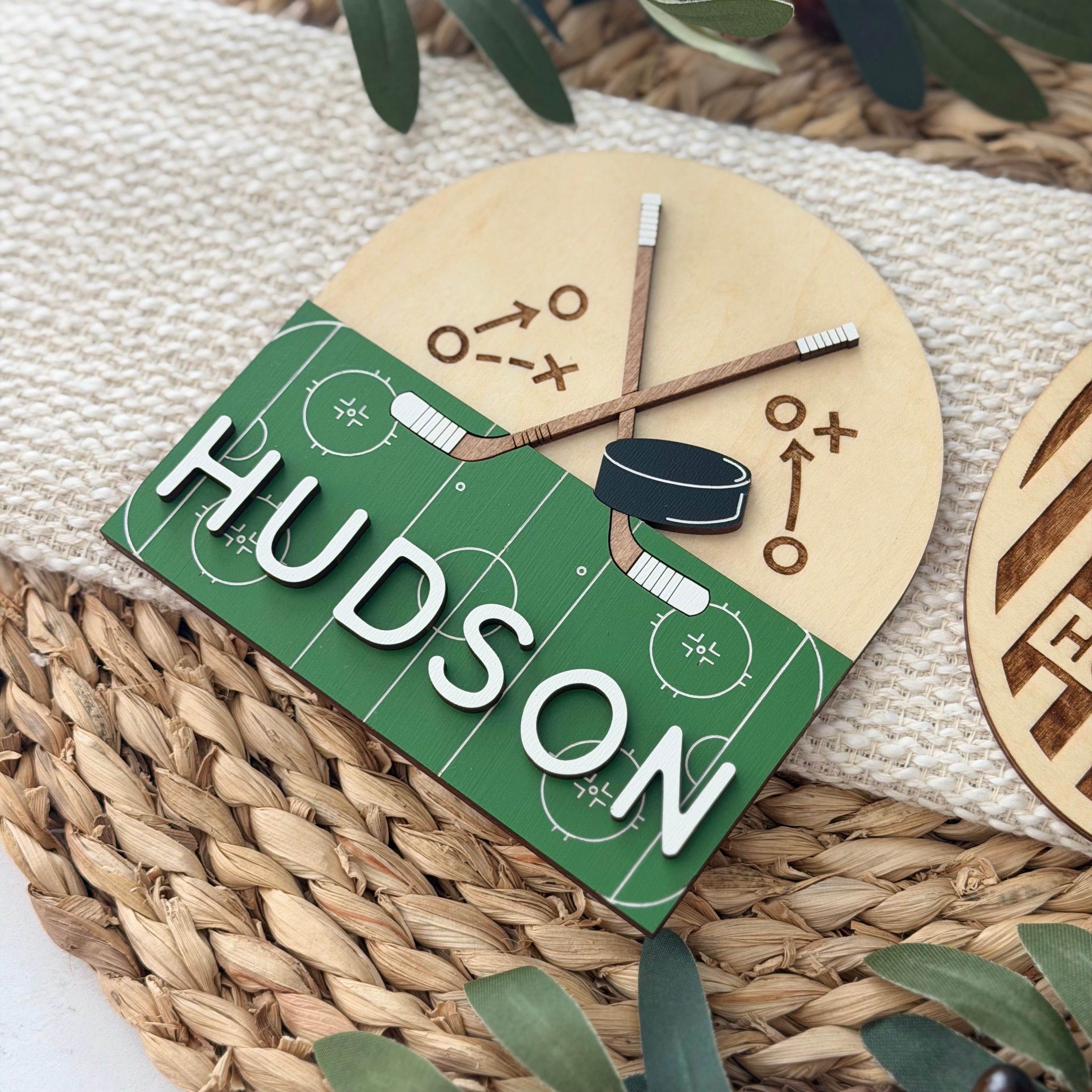 Personalized Hockey Baby Name Sign