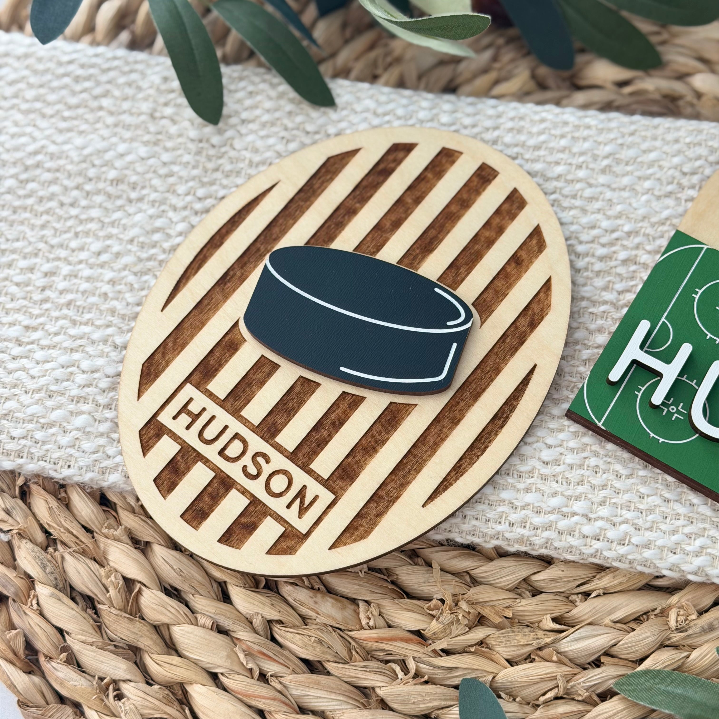 Personalized Hockey Baby Name Sign
