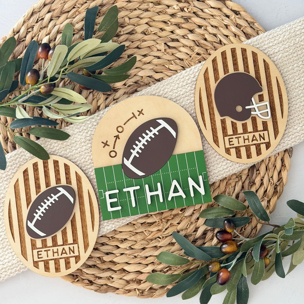 Personalized Football Baby Name Sign