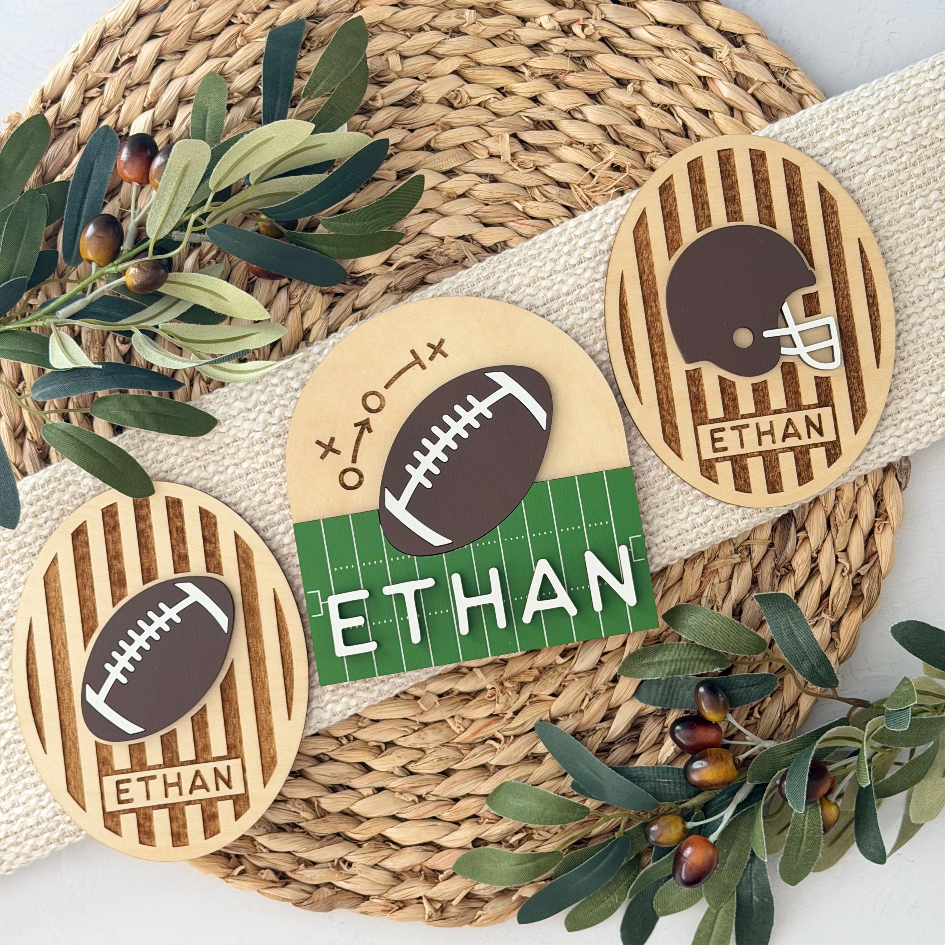 Personalized Football Baby Name Sign