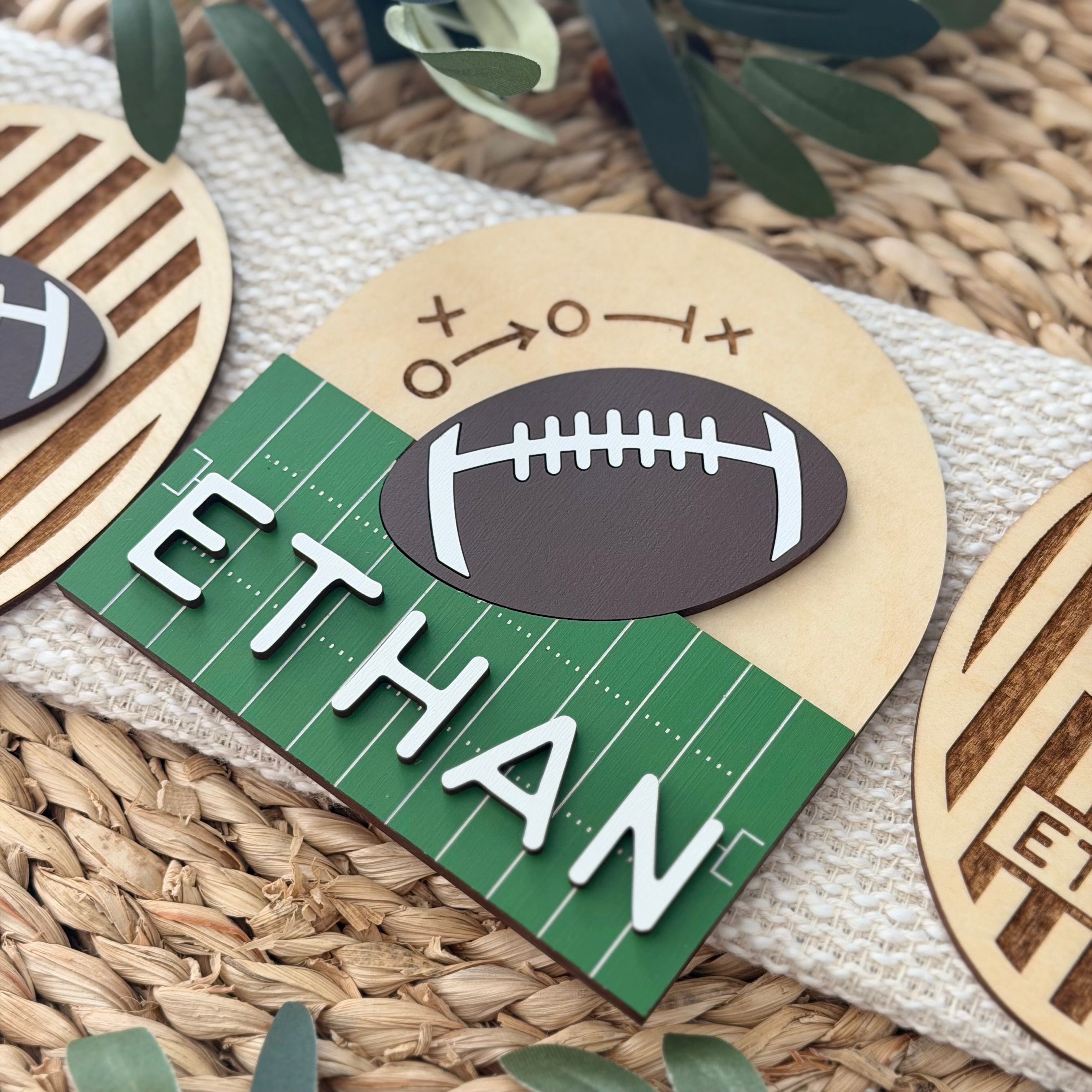 Personalized Football Baby Name Sign