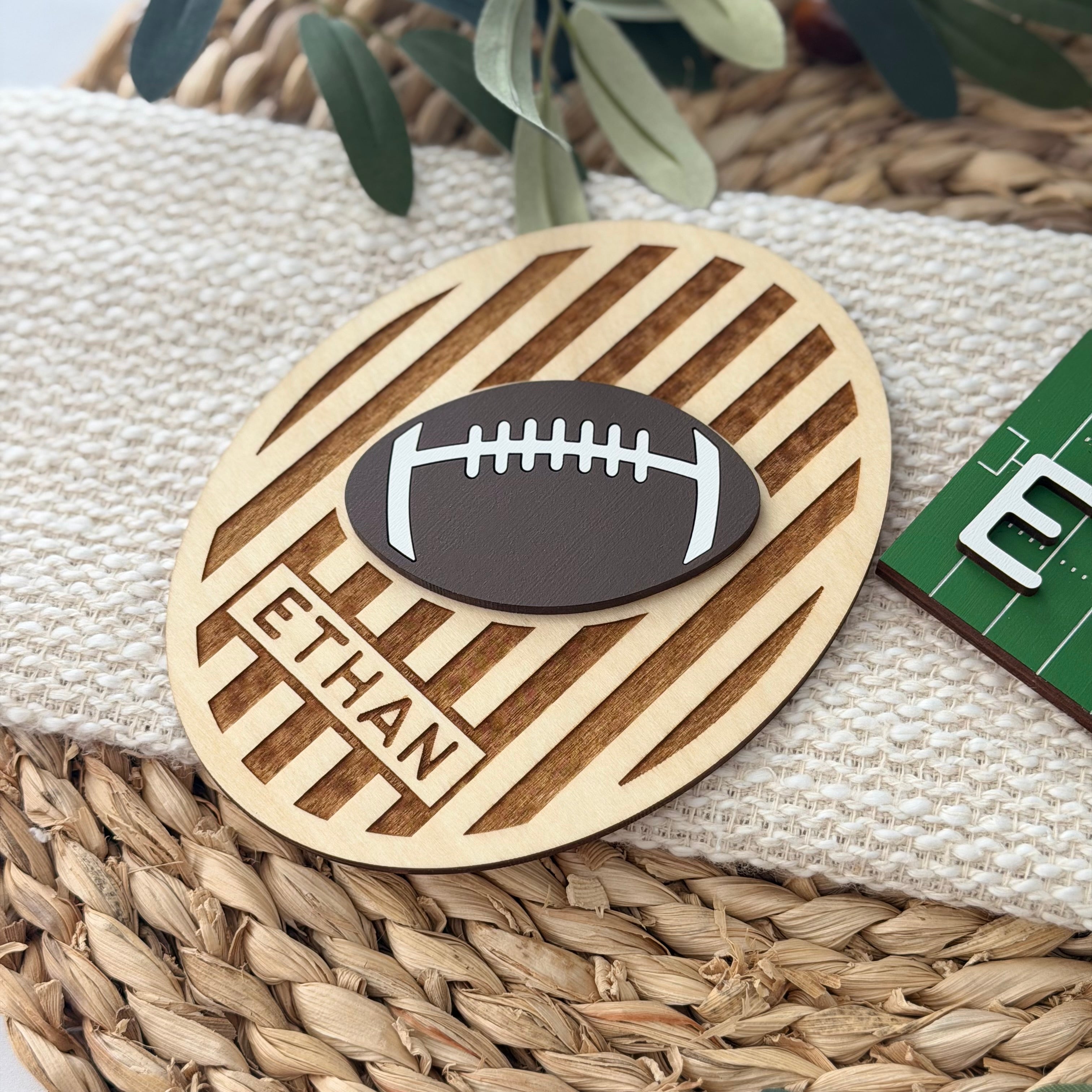 Personalized Football Baby Name Sign