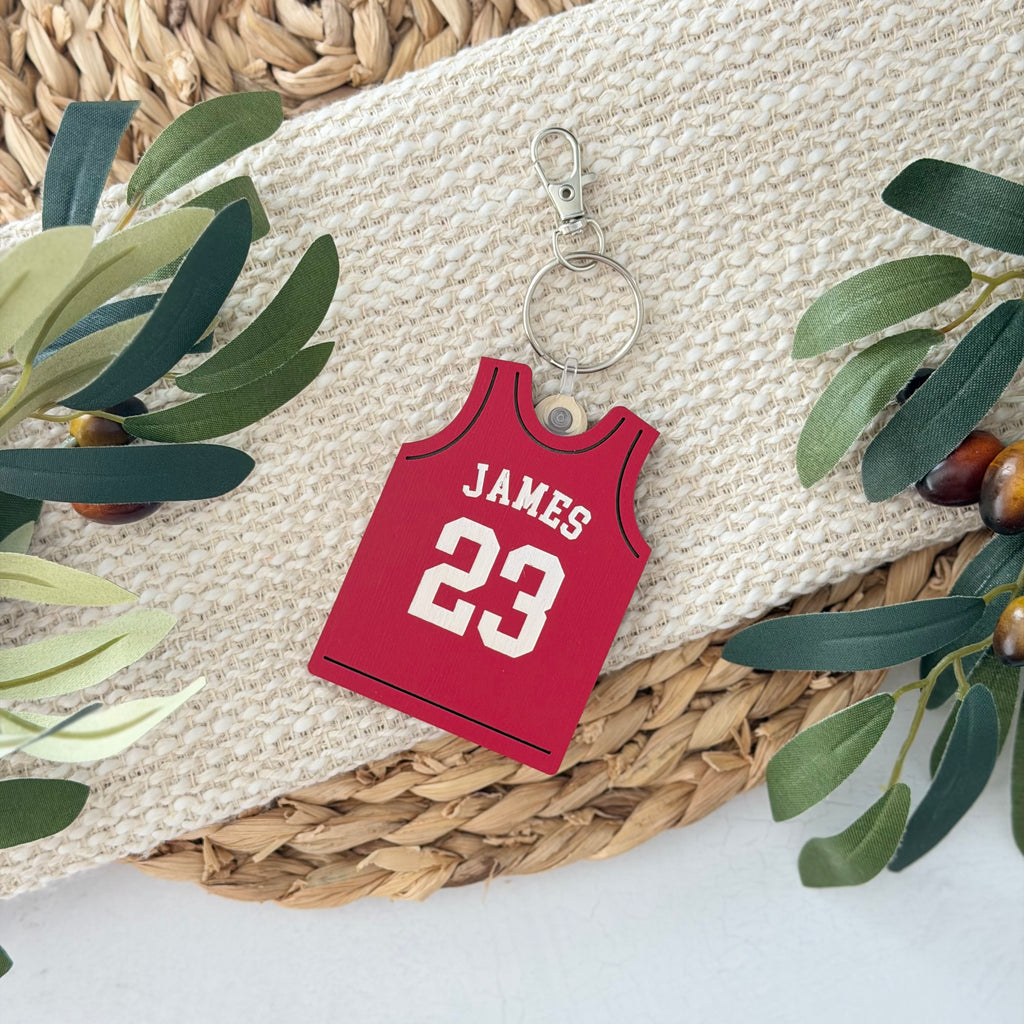Personalized Basketball Jersey Keychain