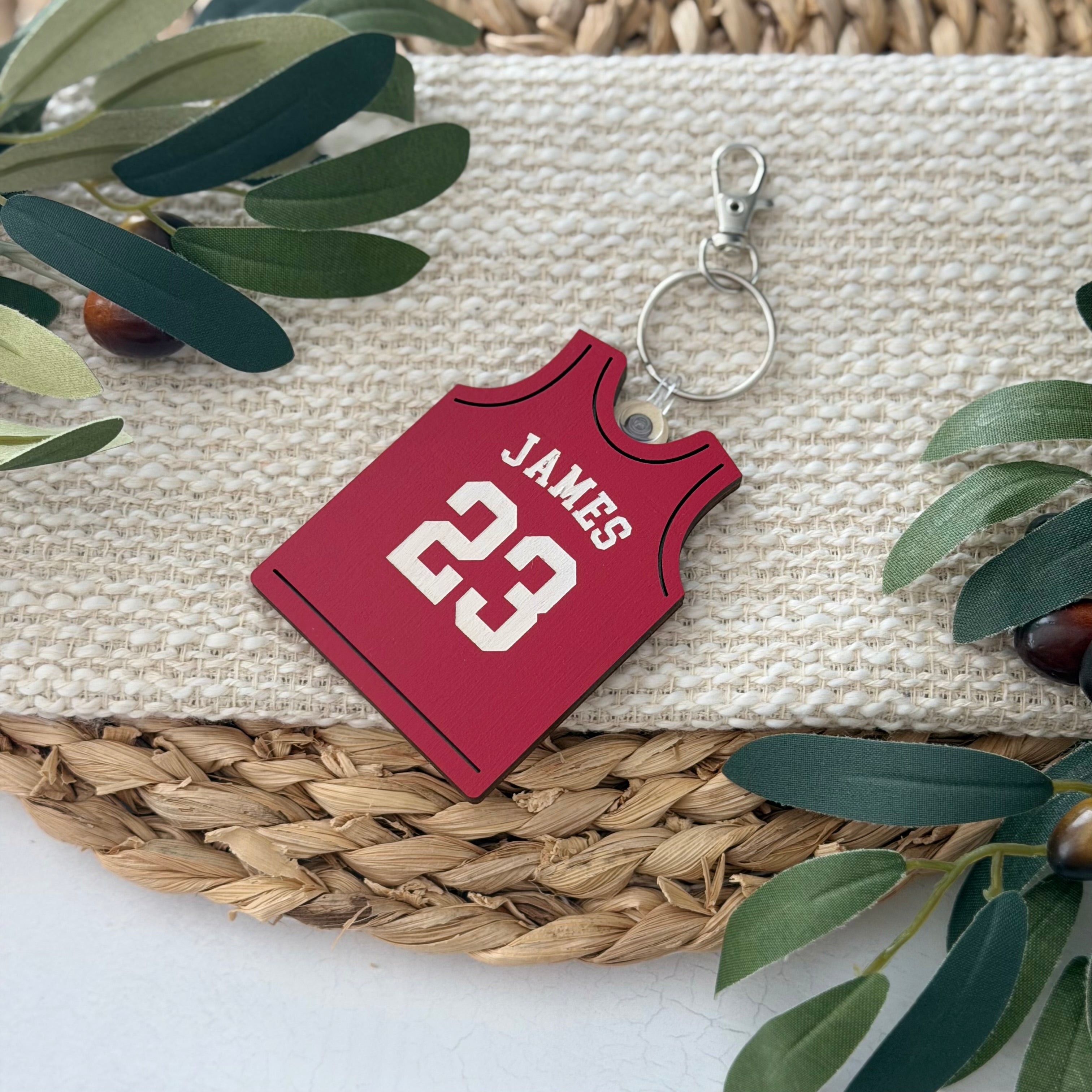 Personalized Basketball Jersey Keychain