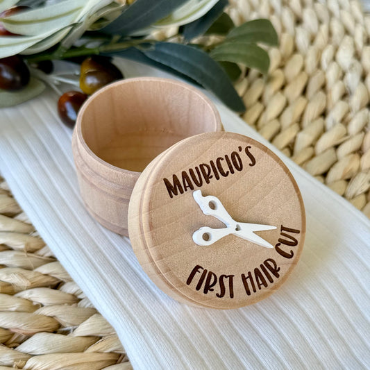 First Haircut Keepsake Box | Custom Engraved Wooden Keepsake Box