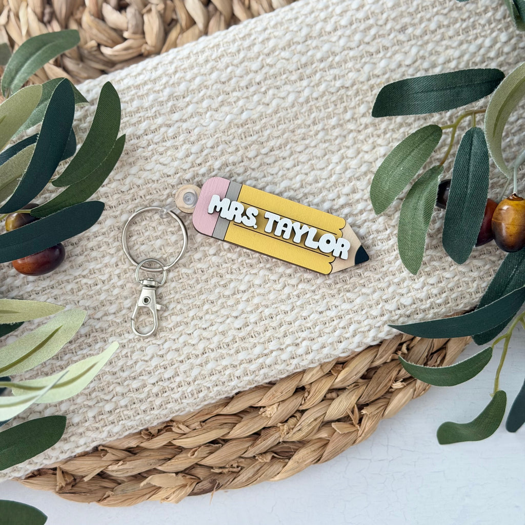 Personalized Pencil Keychain
