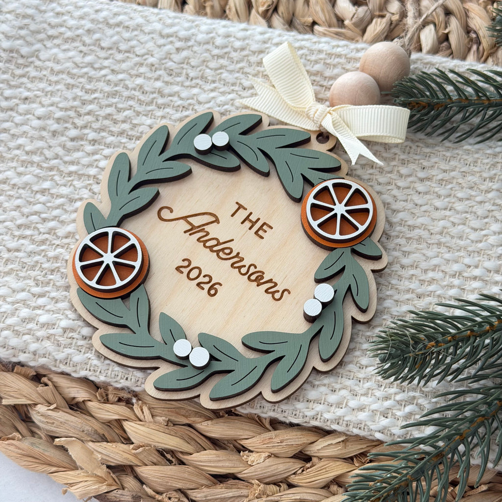 Personalized Family Name Christmas Ornament