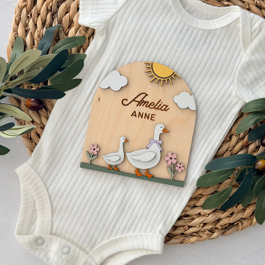 Personalized Goose Baby Name Sign