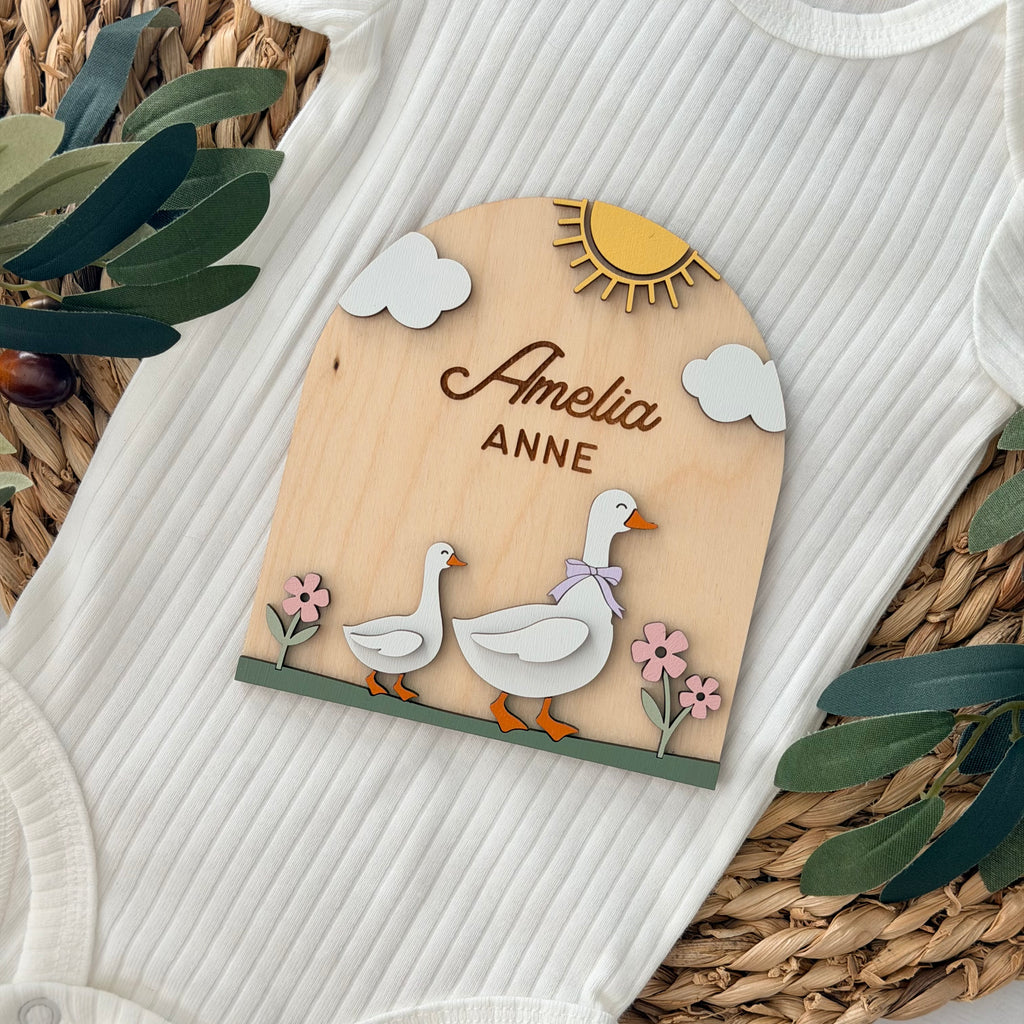 Personalized Goose Baby Name Sign