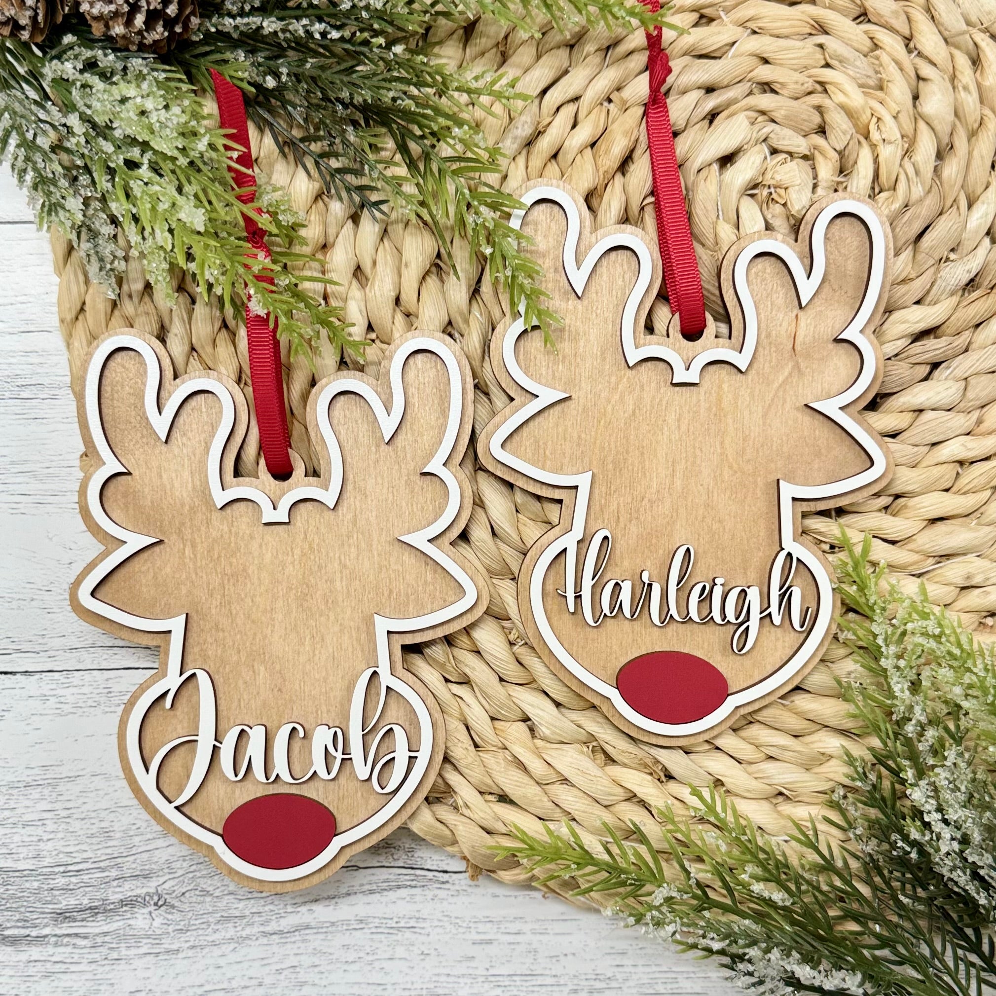 Reindeer Personalized Name Christmas Ornament