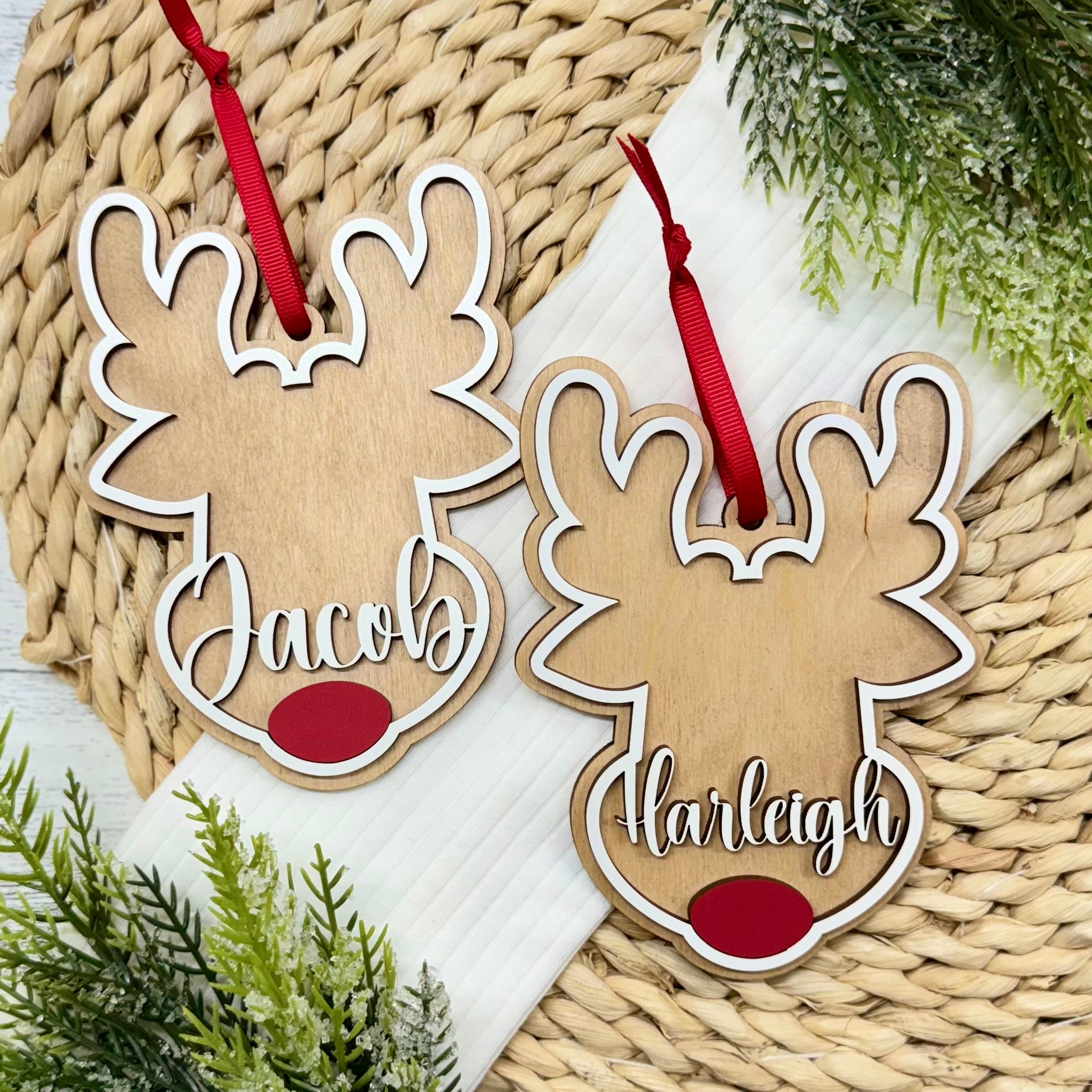 Reindeer Personalized Name Christmas Ornament