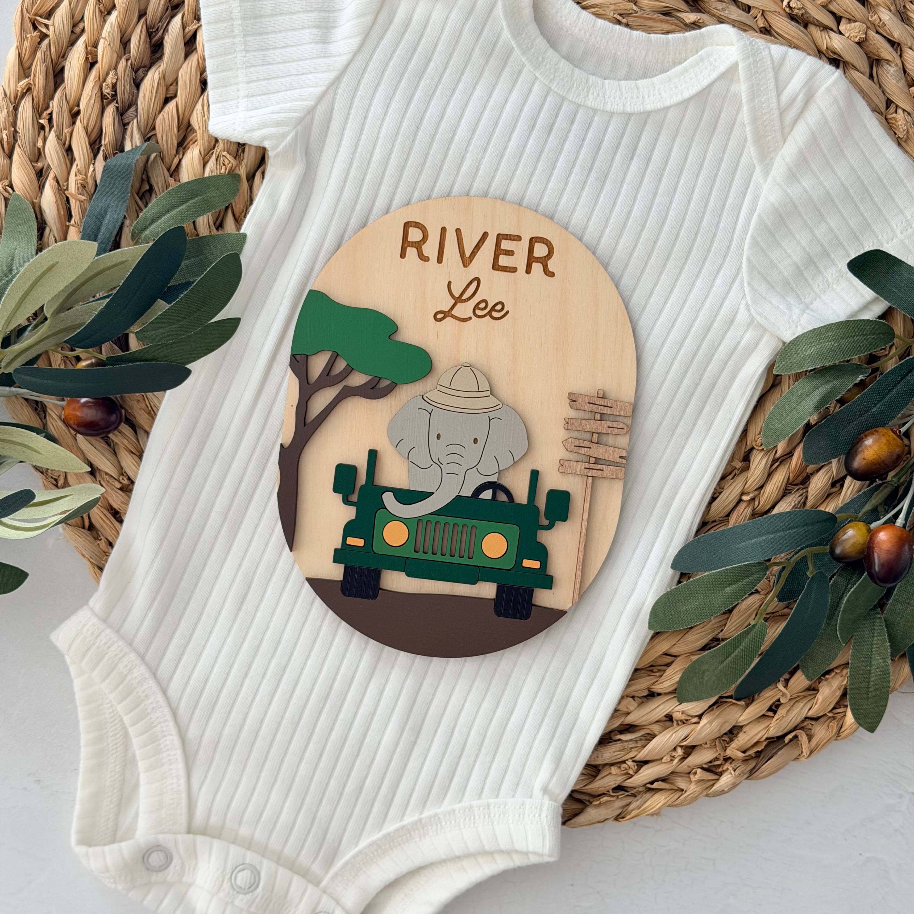 Personalized Safari Baby Name Sign