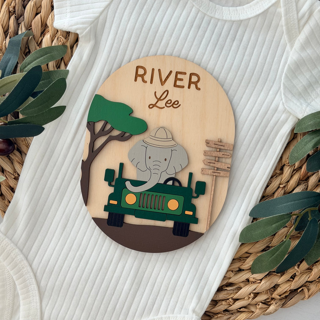 Personalized Safari Baby Name Sign