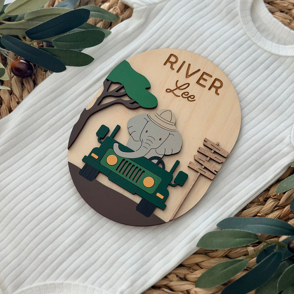 Personalized Safari Baby Name Sign