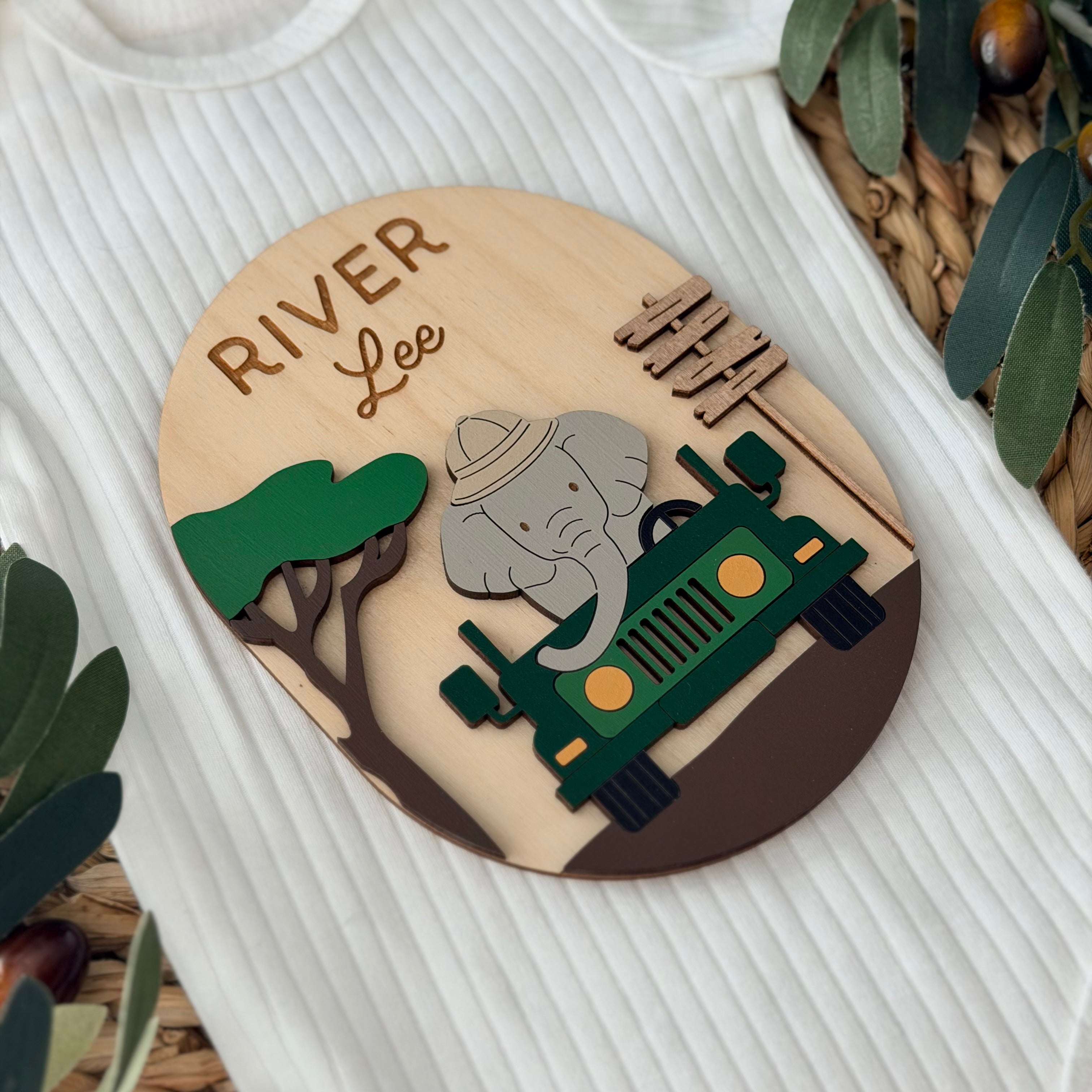 Personalized Safari Baby Name Sign