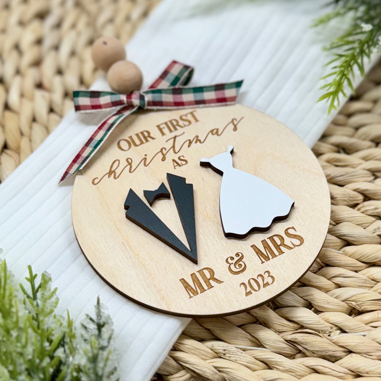 Mr & Mrs Christmas Tree Ornament | Newlywed Christmas Ornament