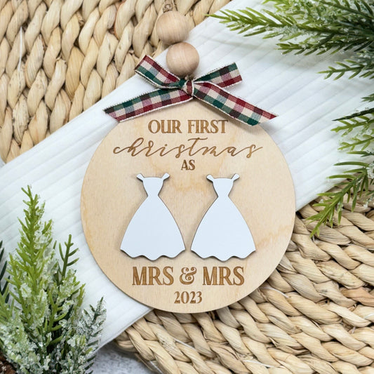 Mrs & Mrs Christmas Tree Ornament | Newlywed Christmas Ornament