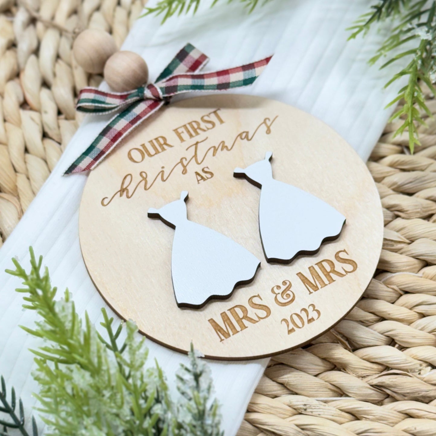 Mrs & Mrs Christmas Tree Ornament | Newlywed Christmas Ornament