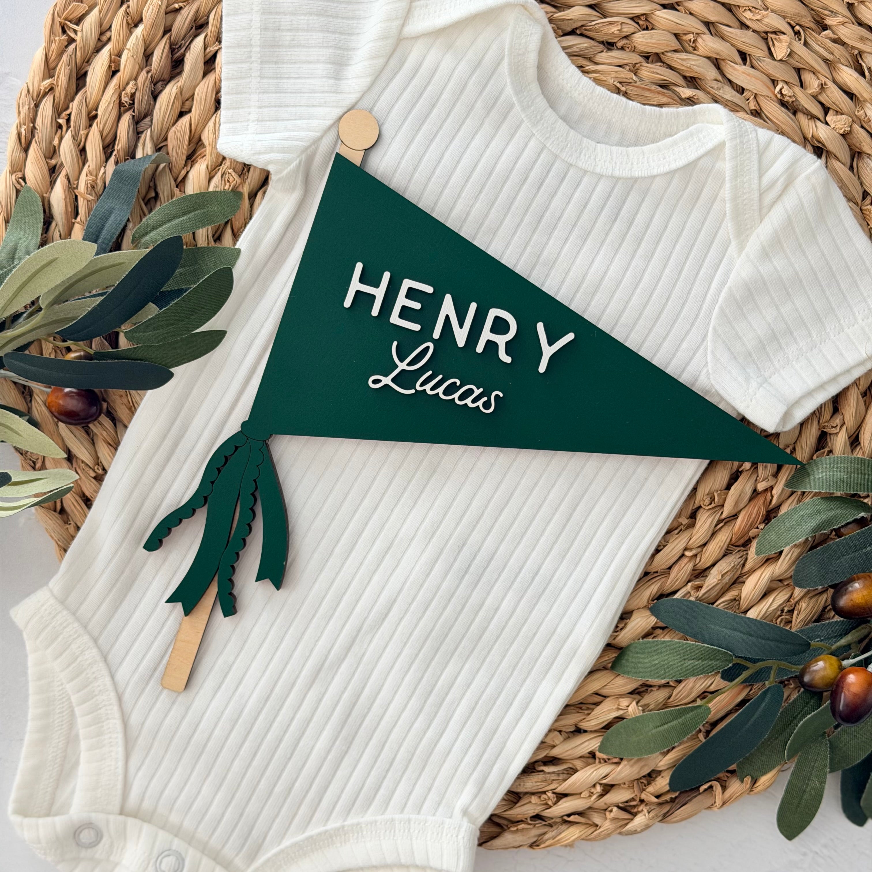 Personalized Pennant Baby Name Sign