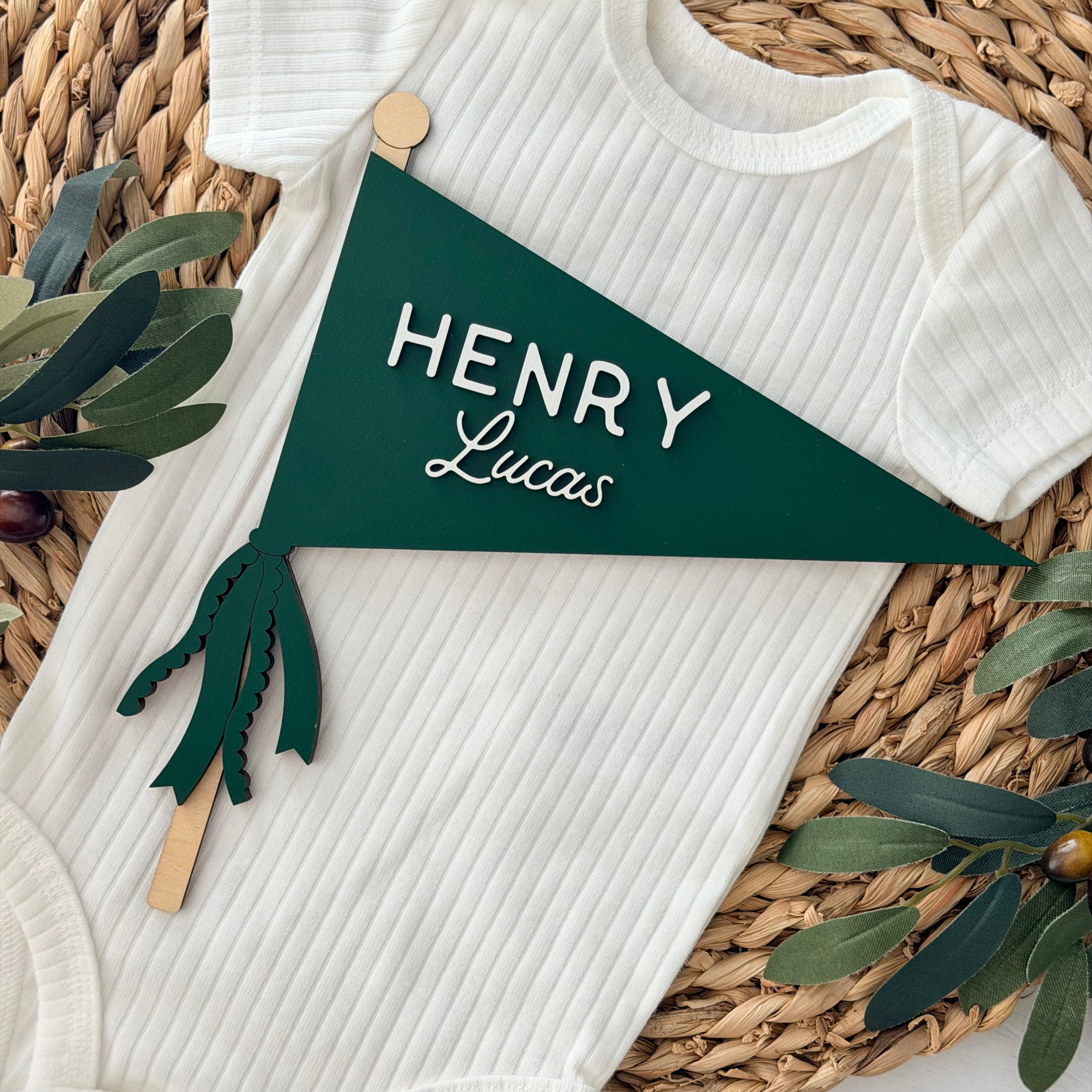 Personalized Pennant Baby Name Sign