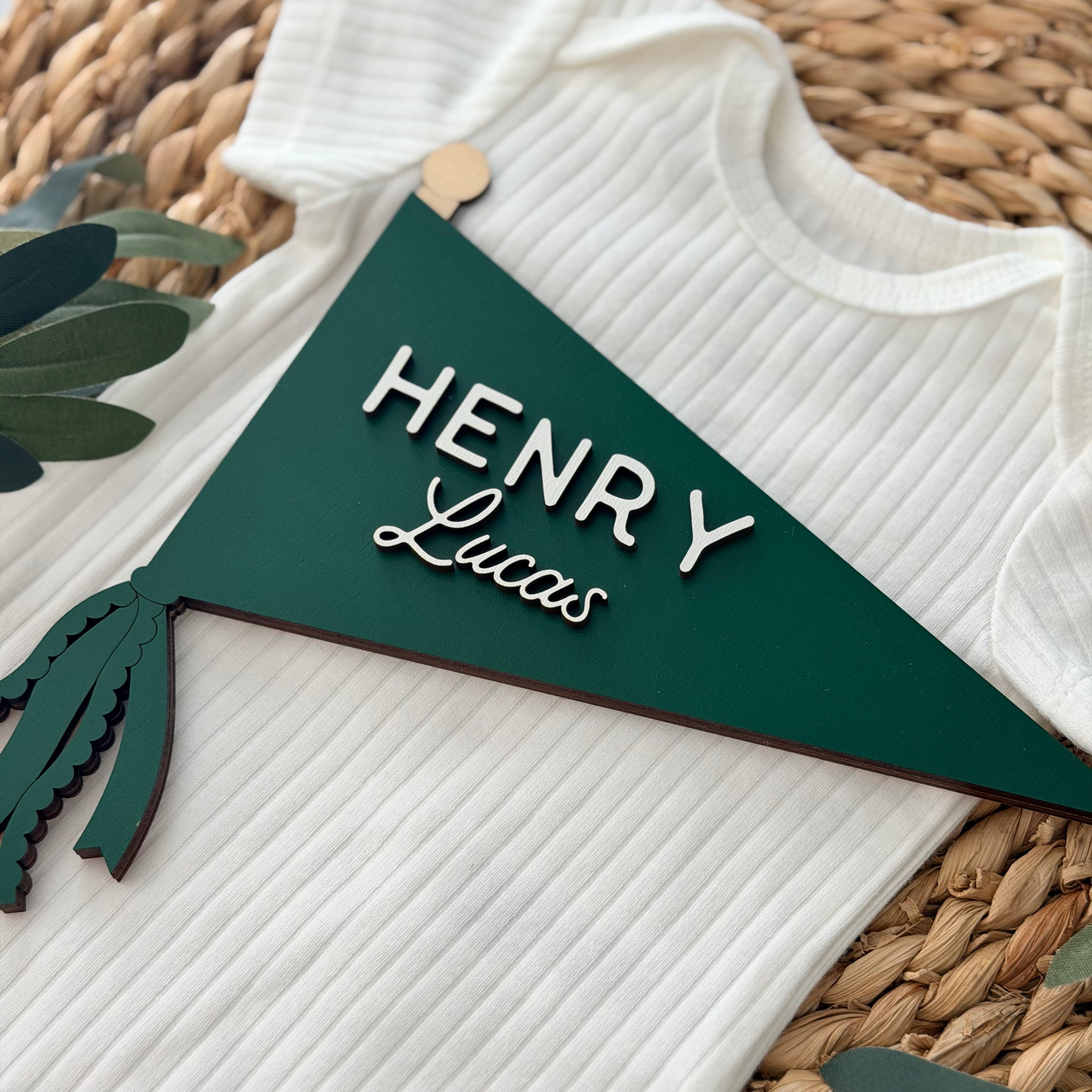 Personalized Pennant Baby Name Sign