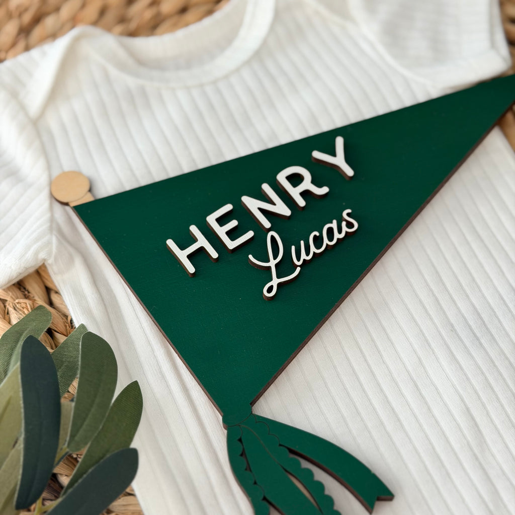Personalized Pennant Baby Name Sign