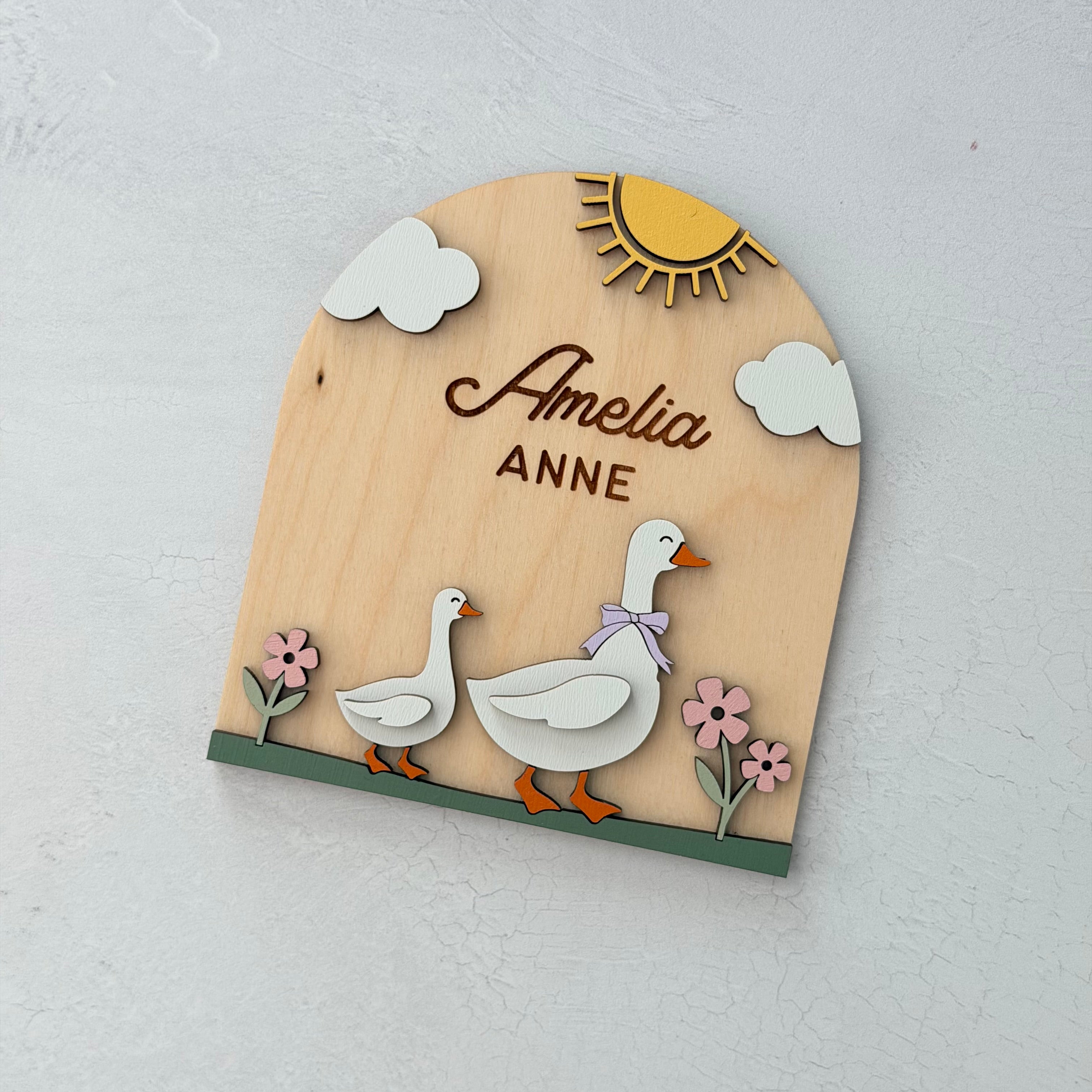 Personalized Goose Baby Name Sign