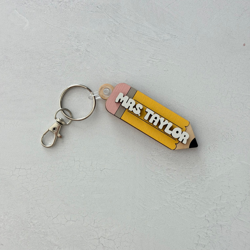 Personalized Pencil Keychain