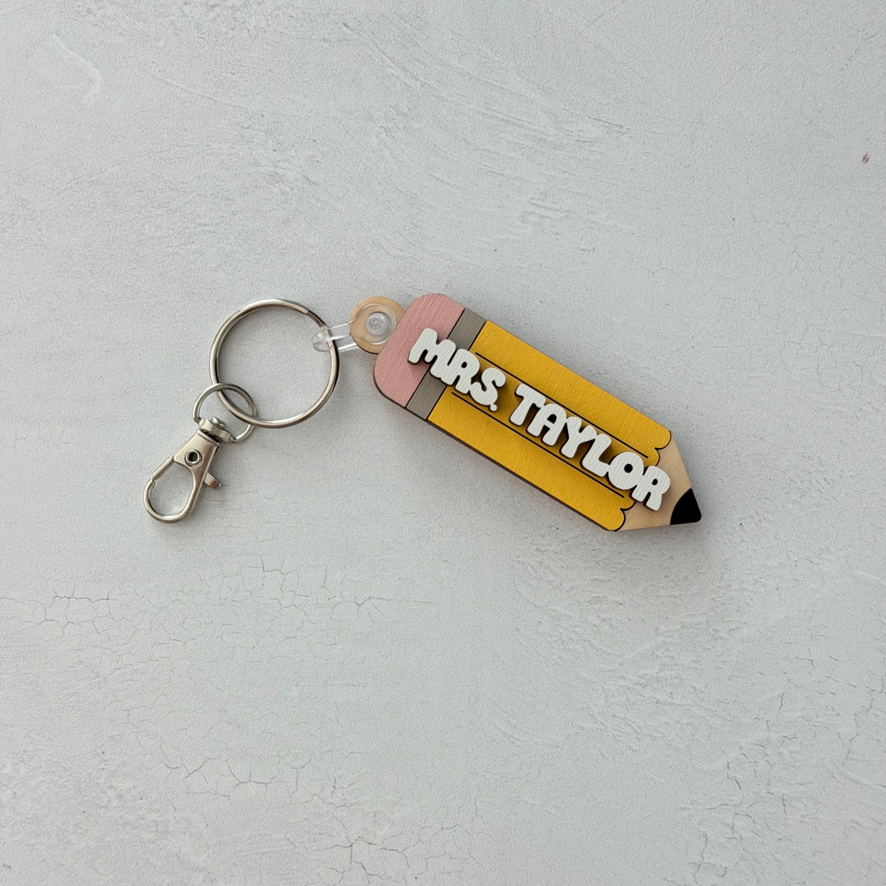 Personalized Pencil Keychain