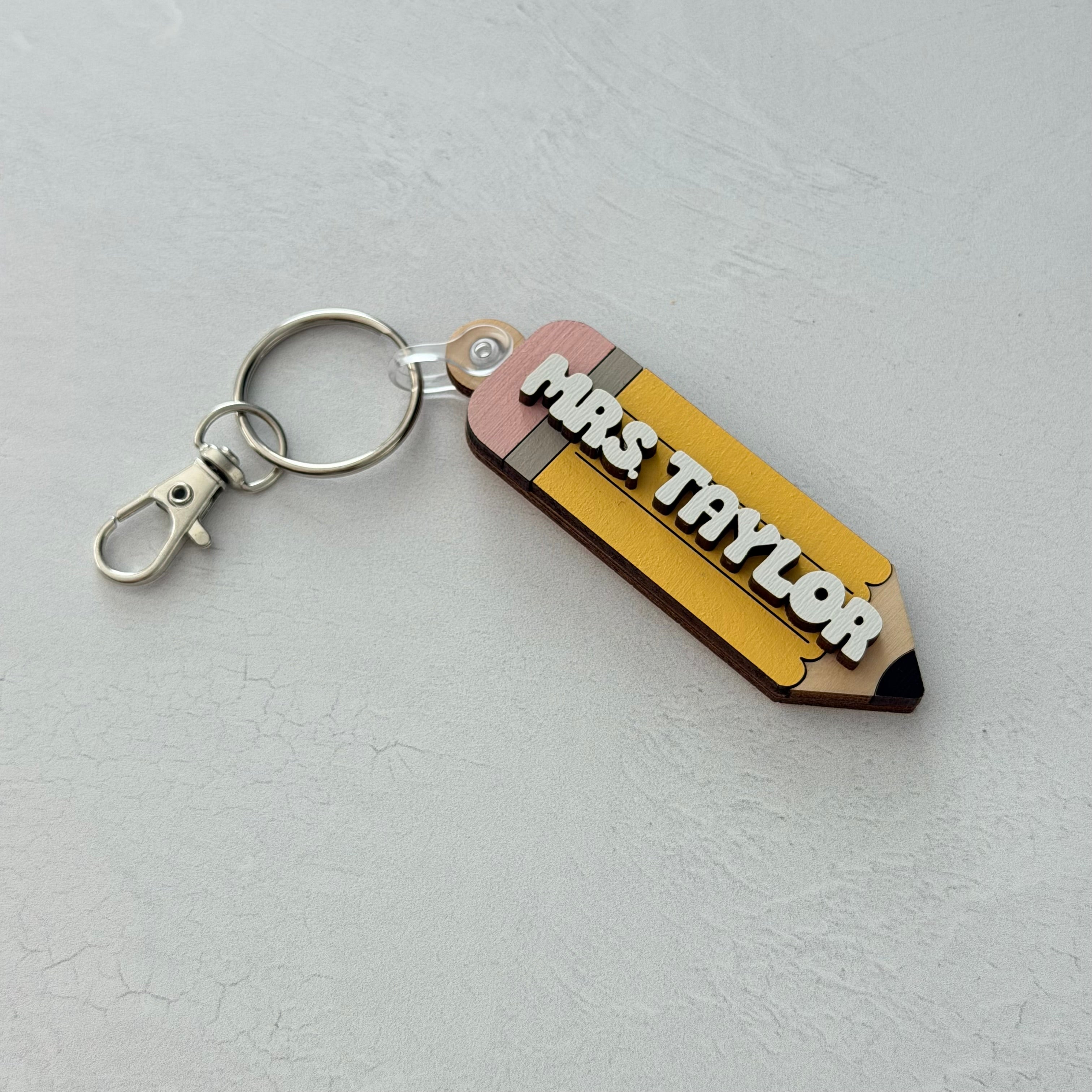 Personalized Pencil Keychain
