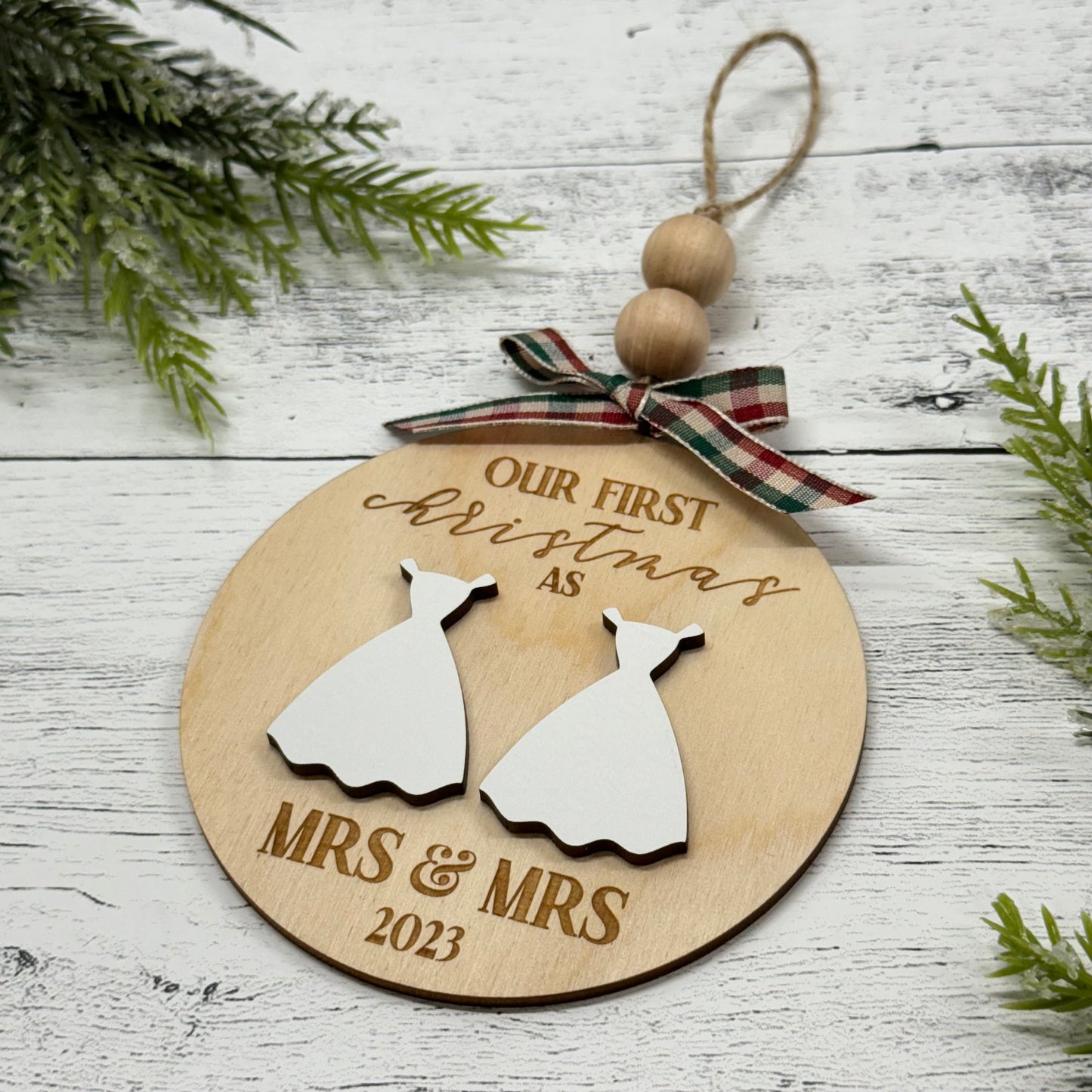 Mrs & Mrs Christmas Tree Ornament | Newlywed Christmas Ornament